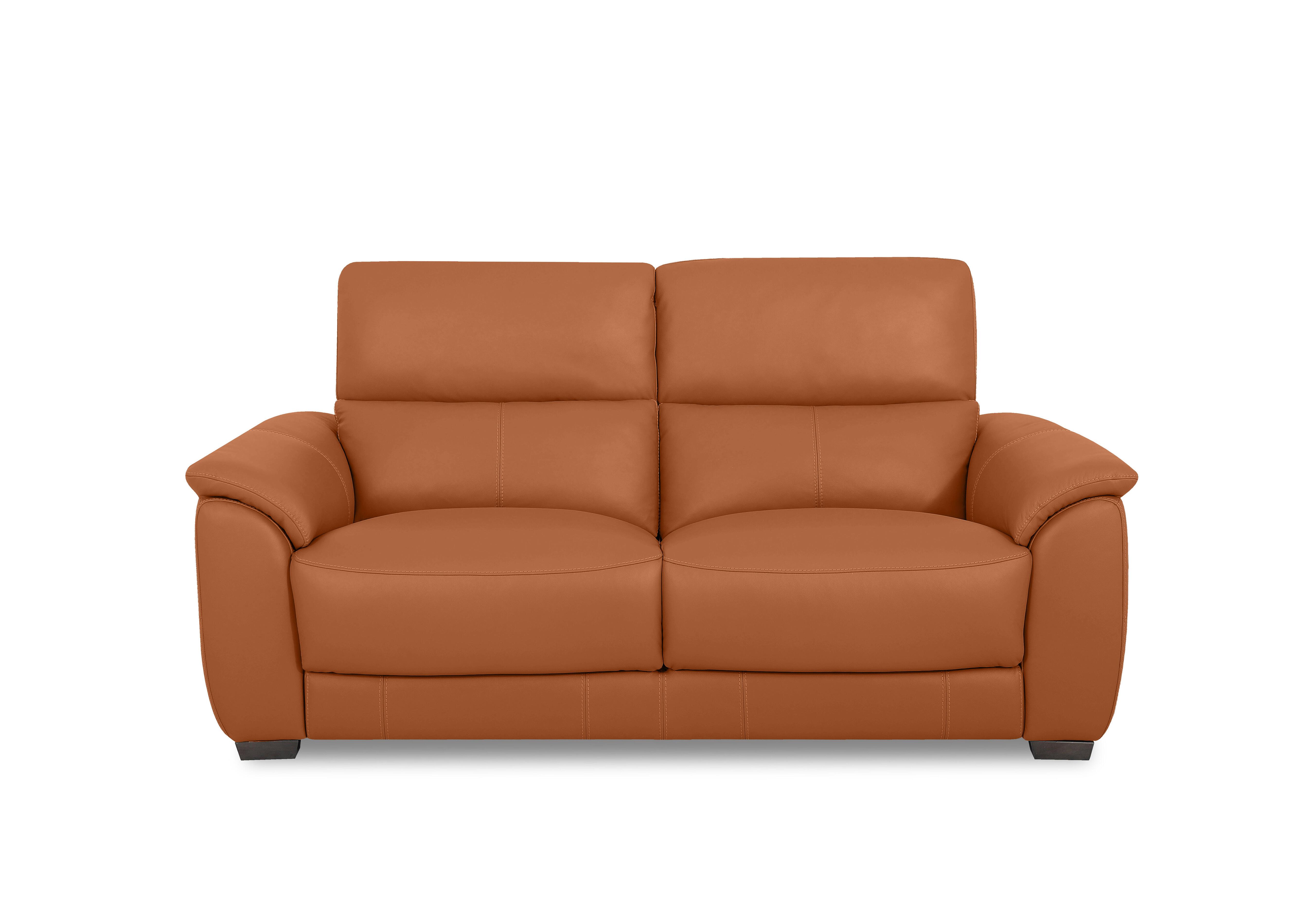 Saffron Leather 3 Seater Sofa in Bv-334e Pecan Brown on Furniture Village