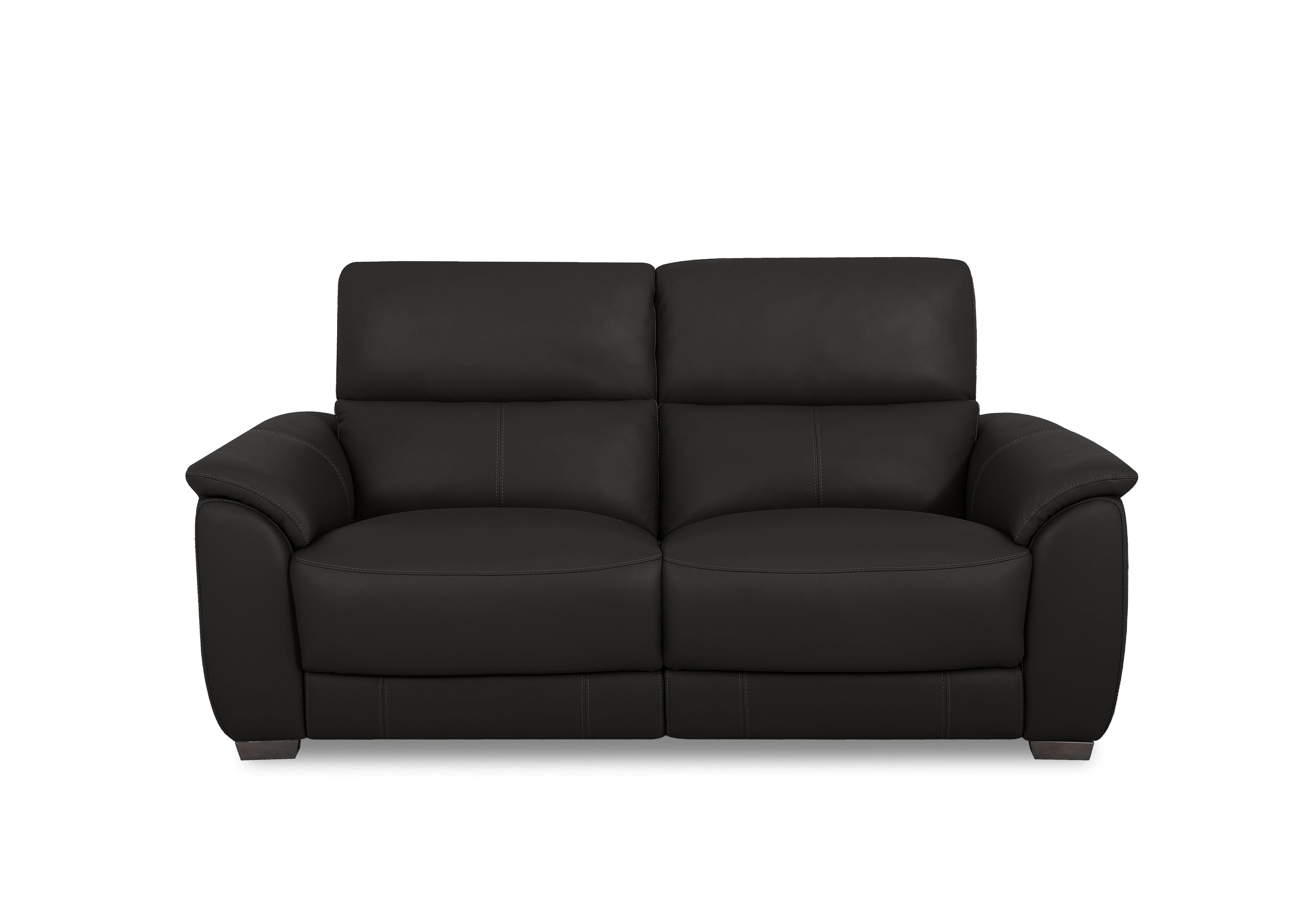 Saffron Leather 3 Seater Sofa in Bv-3500 Black on Furniture Village