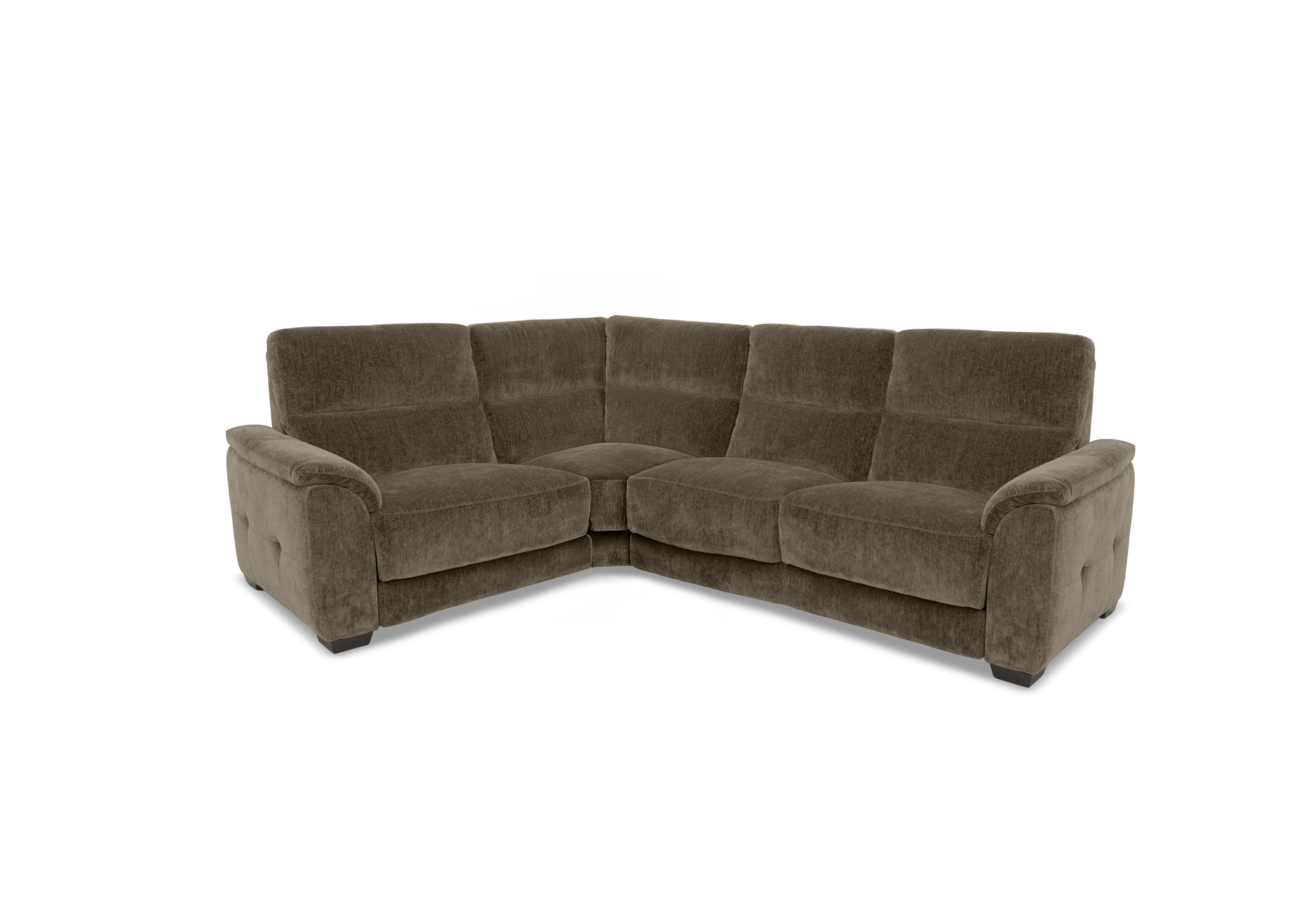 Saffron Small Fabric Corner Sofa in Fab-Crn-R105 Olive on Furniture Village