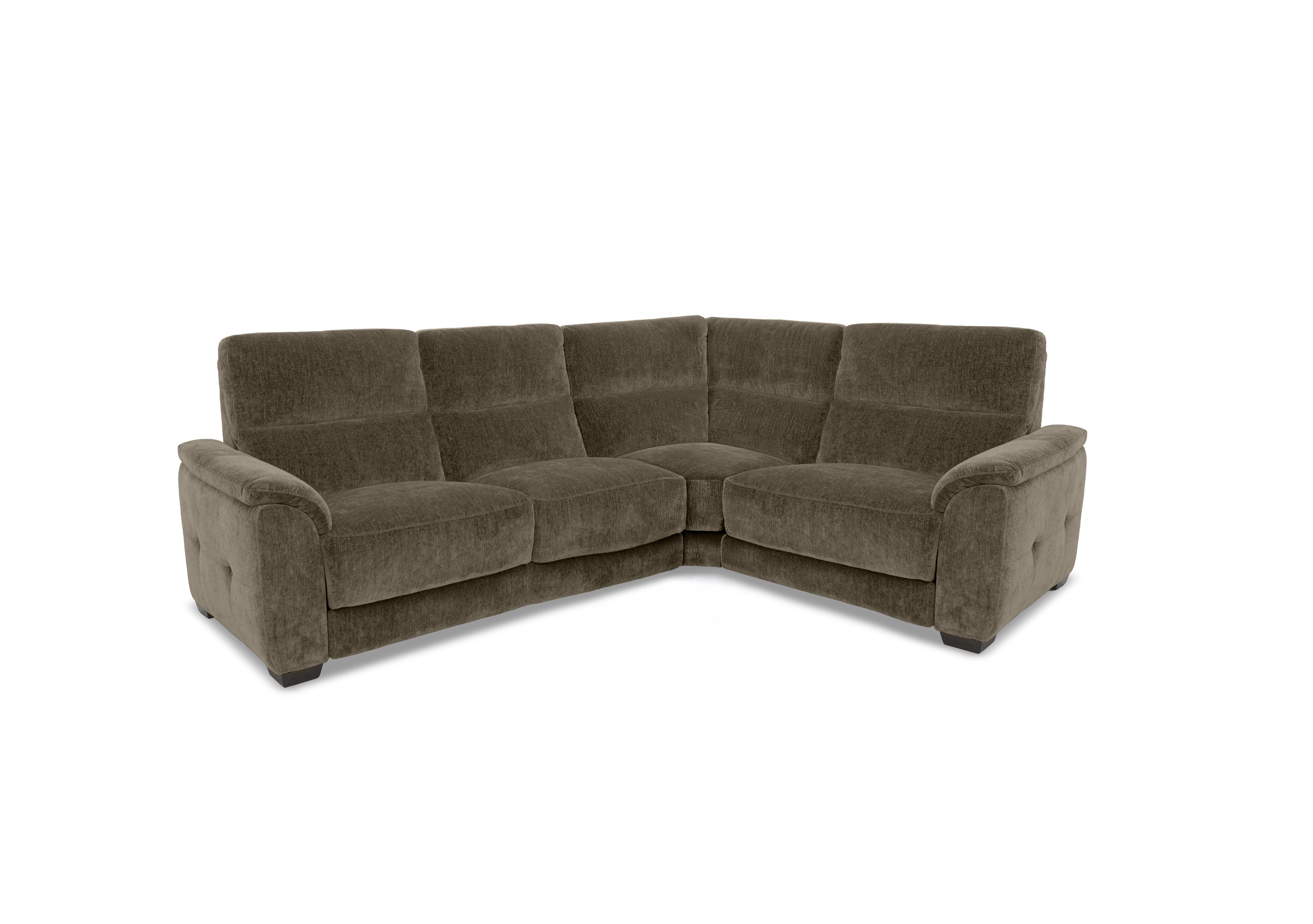 Saffron Small Fabric Corner Sofa in Fab-Crn-R105 Olive on Furniture Village