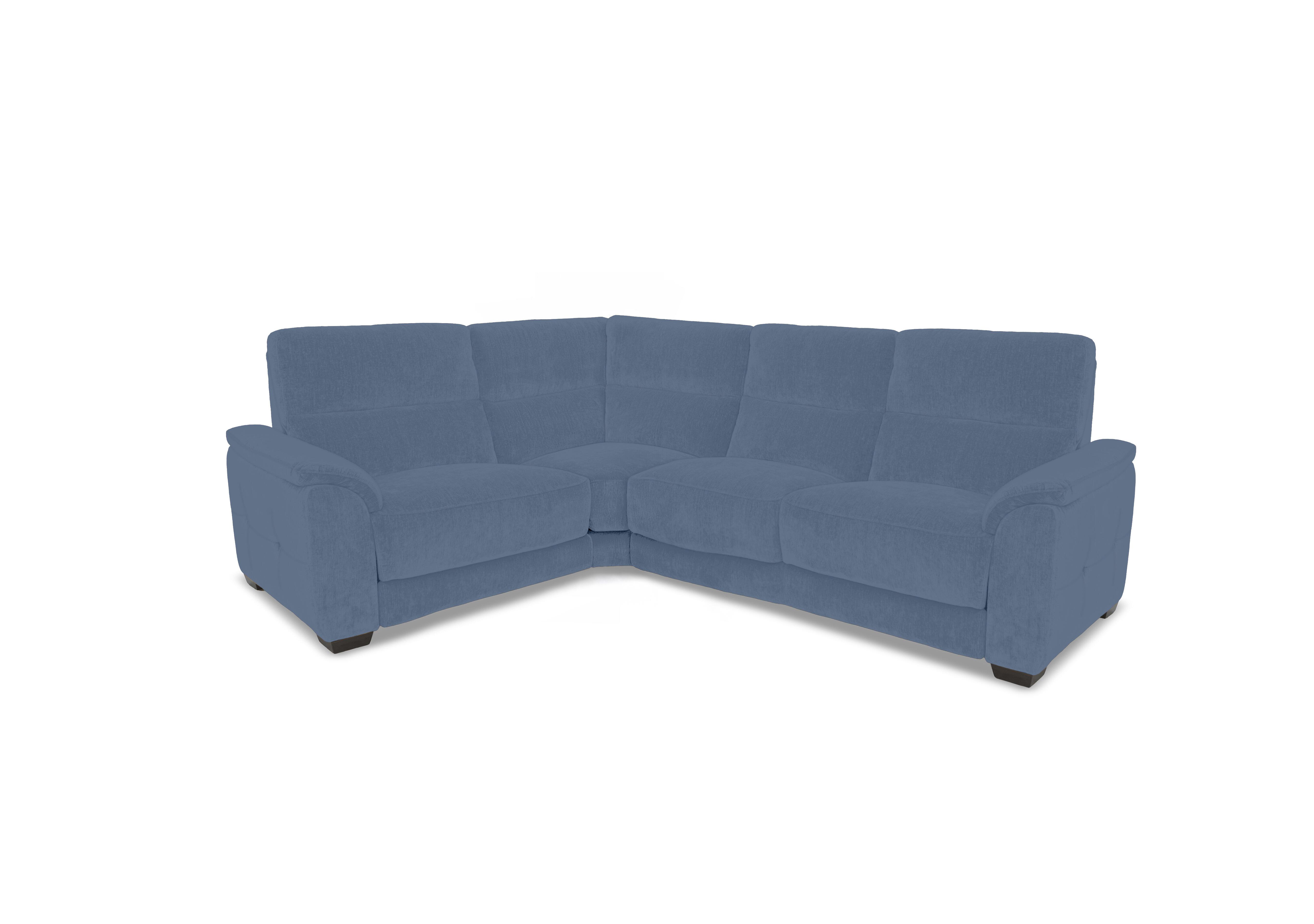 Saffron Small Fabric Corner Sofa in Fab-Dab-R18 Silverish Blue on Furniture Village