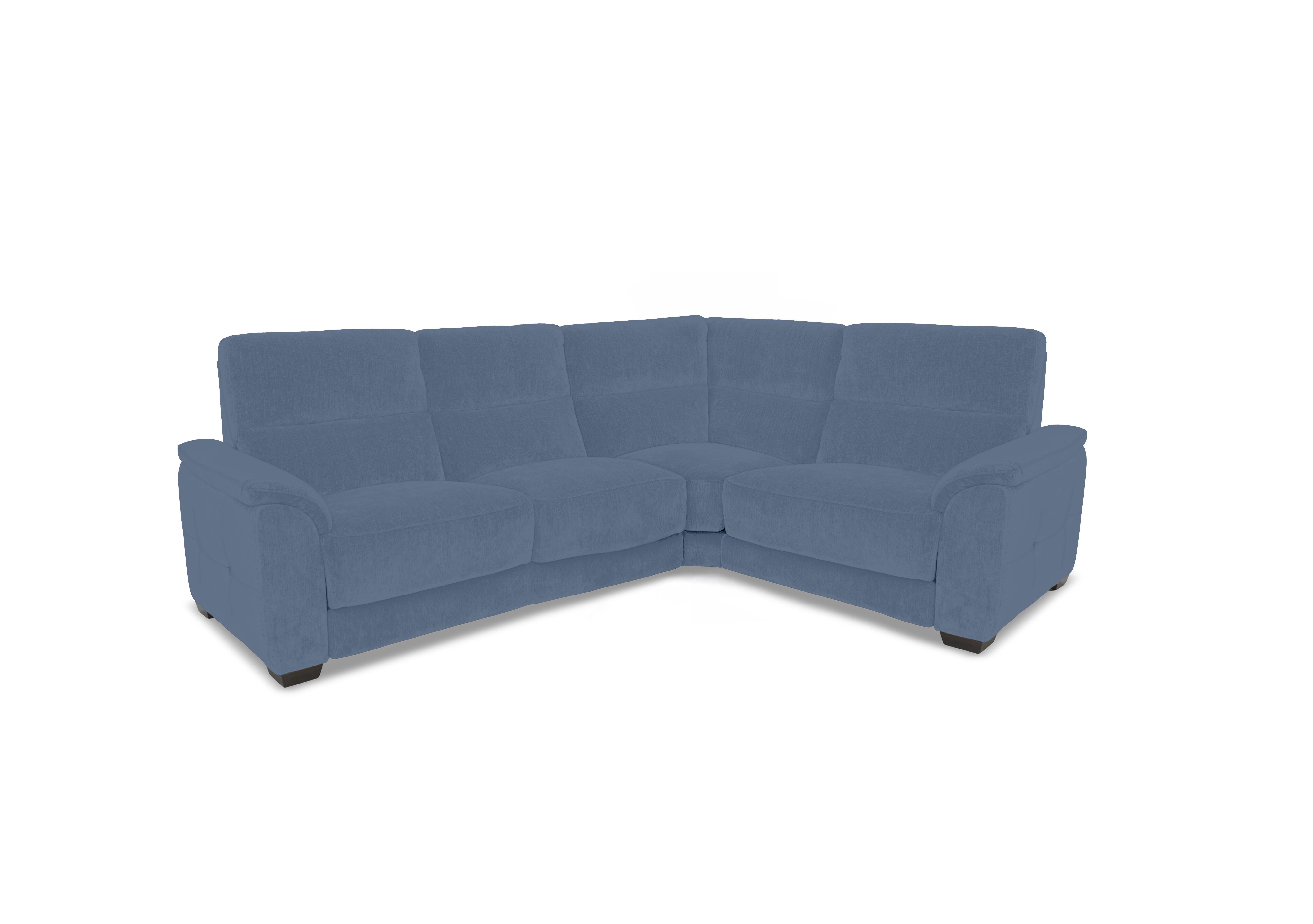 Saffron Small Fabric Corner Sofa in Fab-Dab-R18 Silverish Blue on Furniture Village