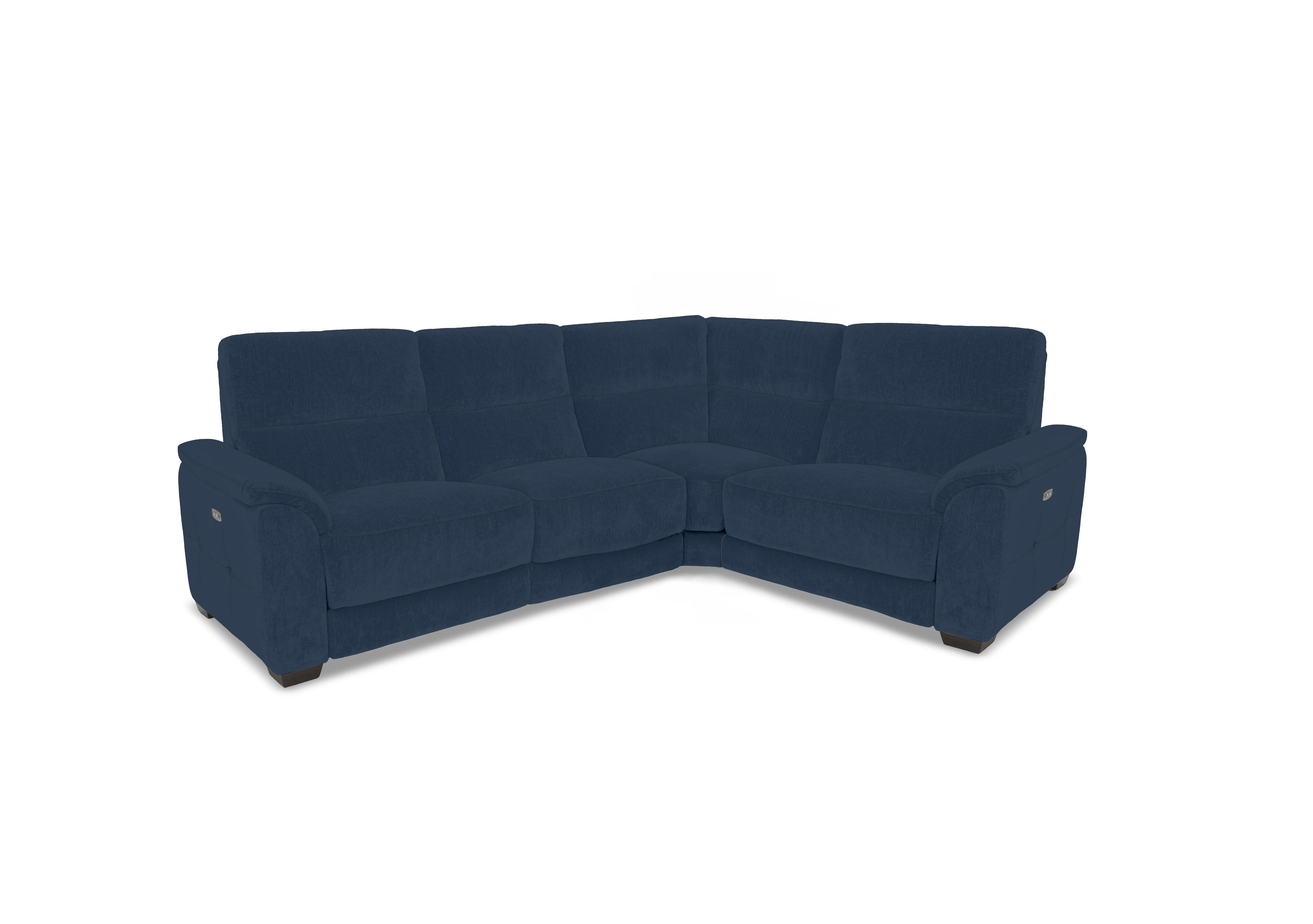 Saffron Small Fabric Corner Sofa in Fab-Dab-R23 Steel Blue on Furniture Village