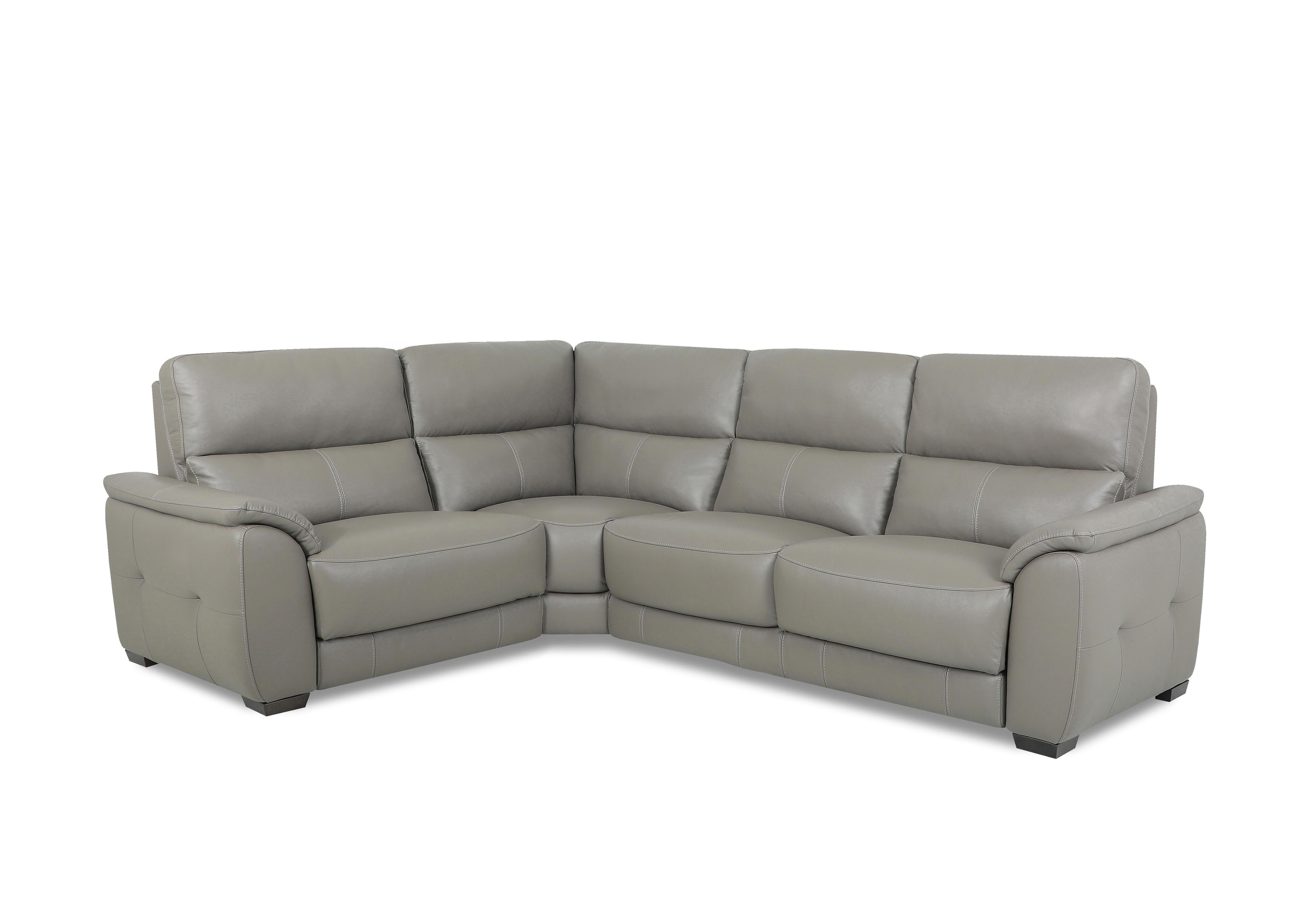 Saffron Small Leather Corner Sofa in Bv-042e Elephant on Furniture Village