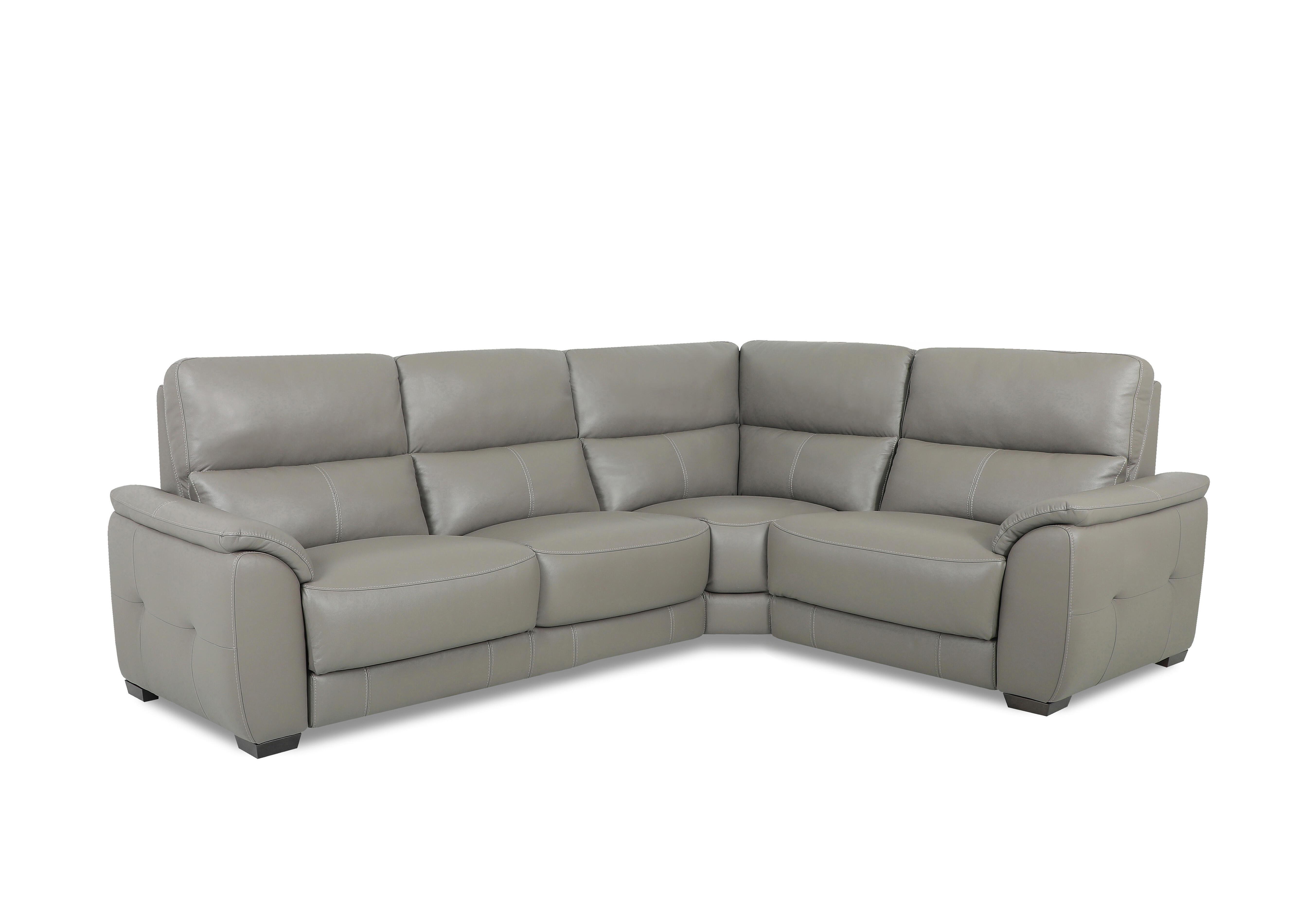 Saffron Small Leather Corner Sofa in Bv-042e Elephant on Furniture Village