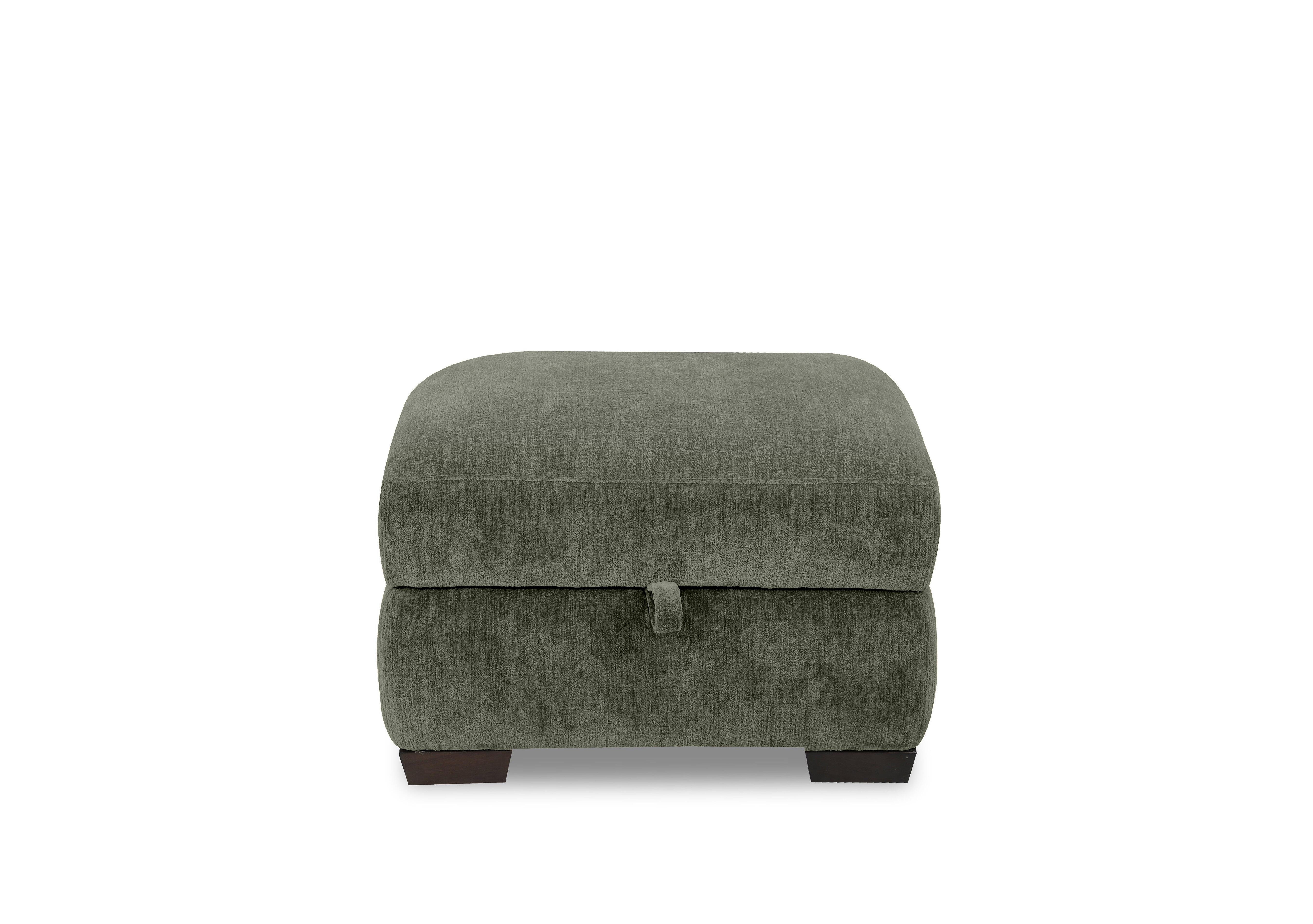 Saffron Fabric Storage Footstool in Fab-Crn-R353 Forrest Green on Furniture Village