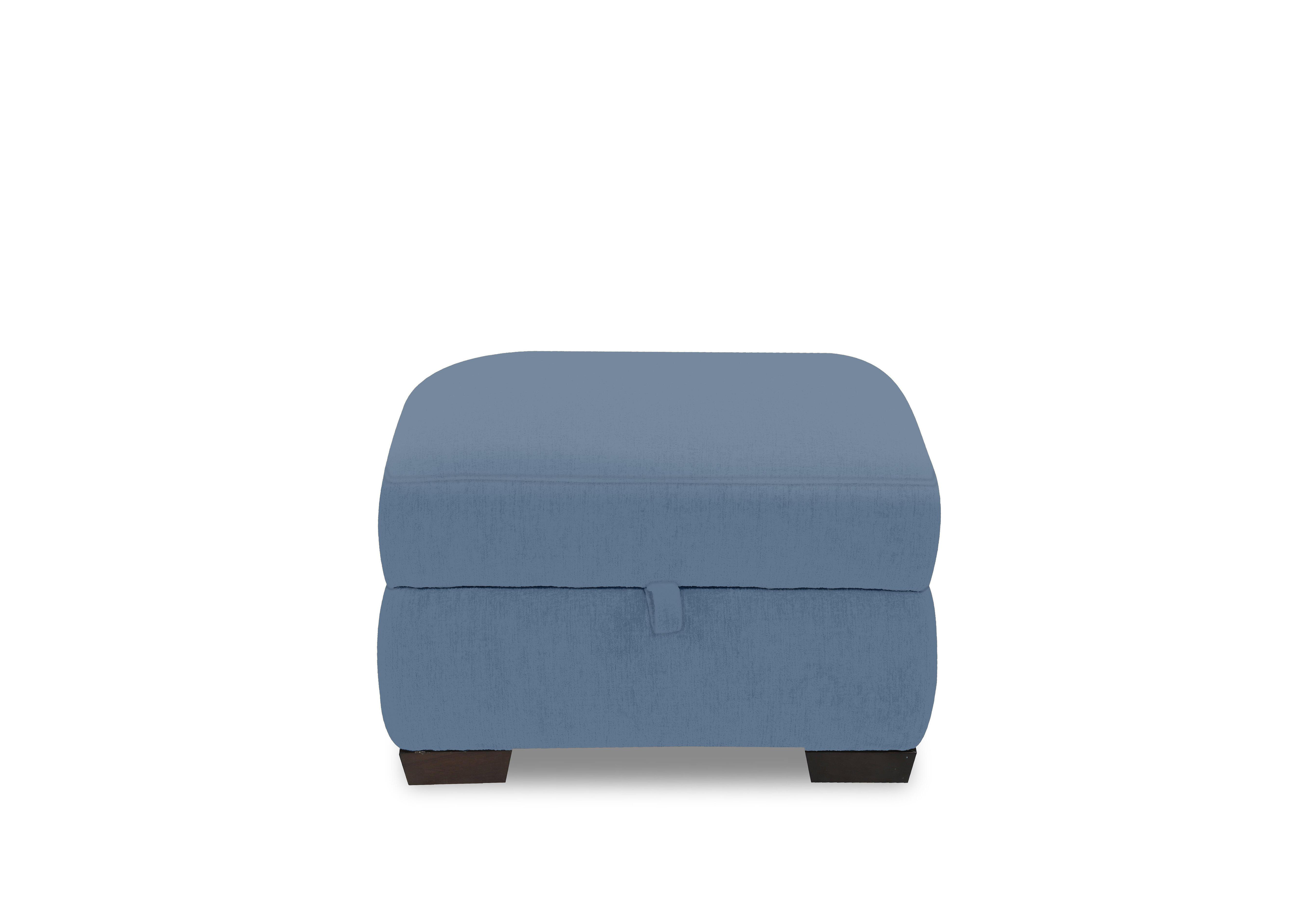 Saffron Fabric Storage Footstool in Fab-Dab-R18 Silverish Blue on Furniture Village