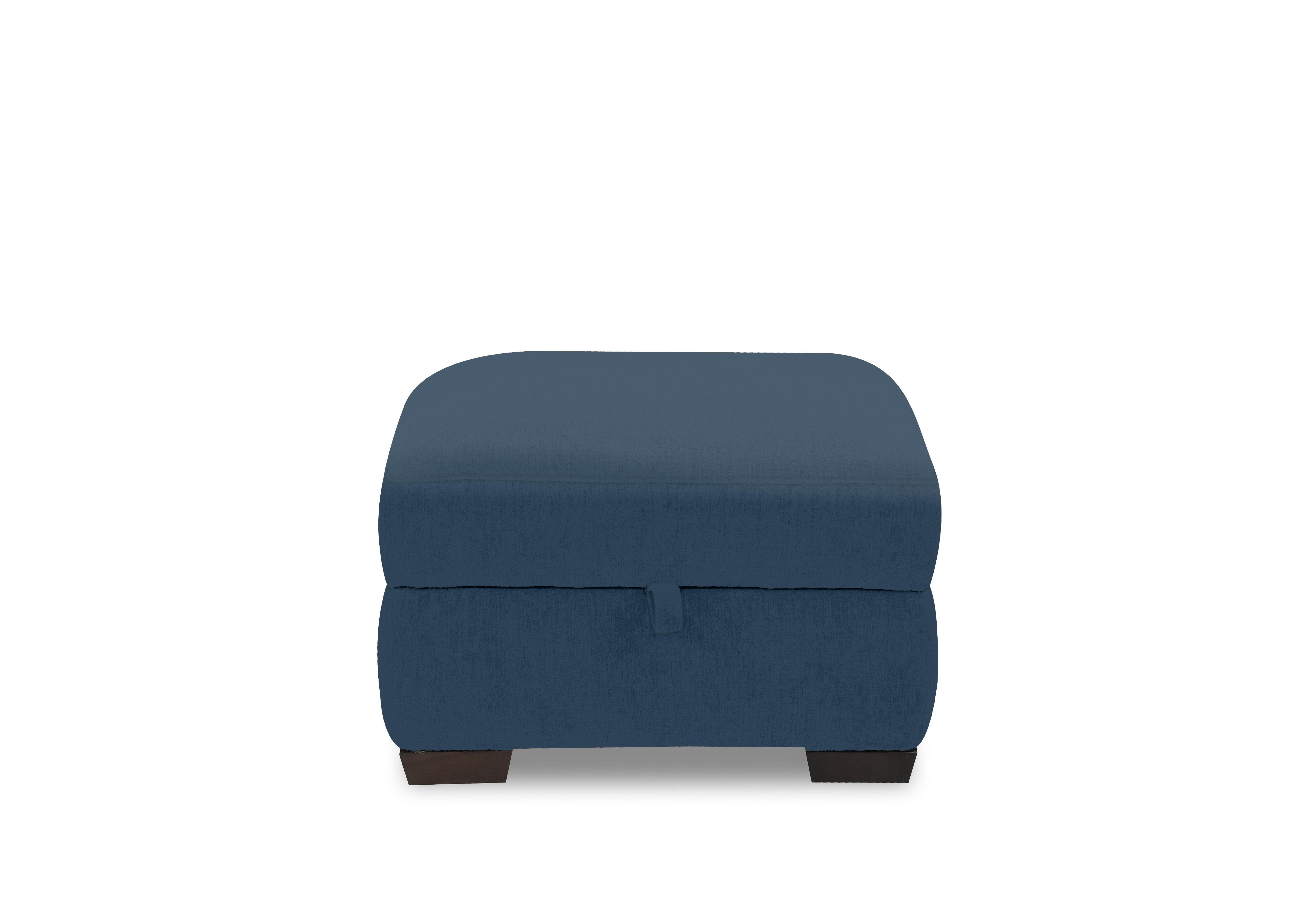 Saffron Fabric Storage Footstool in Fab-Dab-R23 Steel Blue on Furniture Village