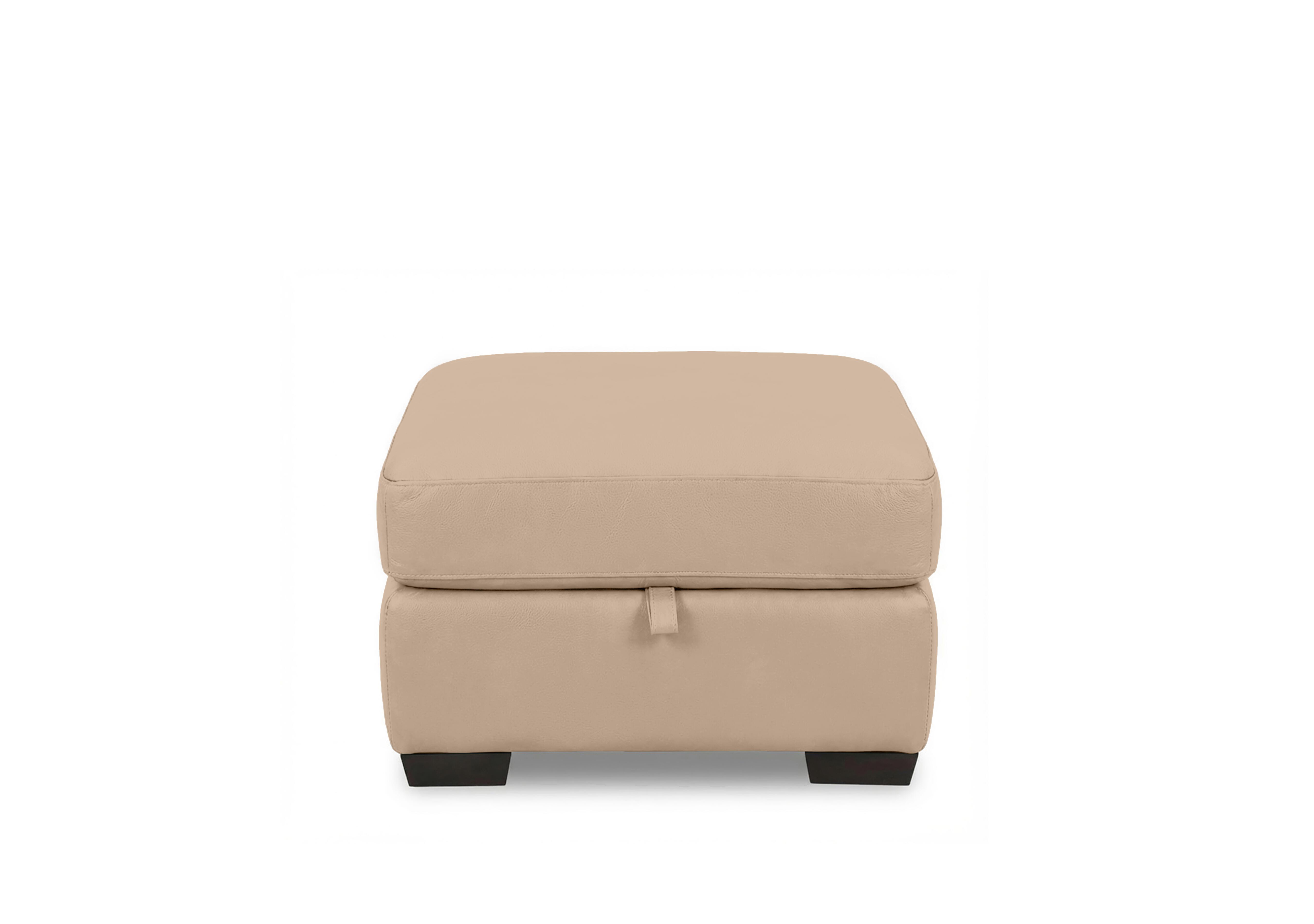 Saffron Leather Storage Footstool in Bv-039c Pebble on Furniture Village