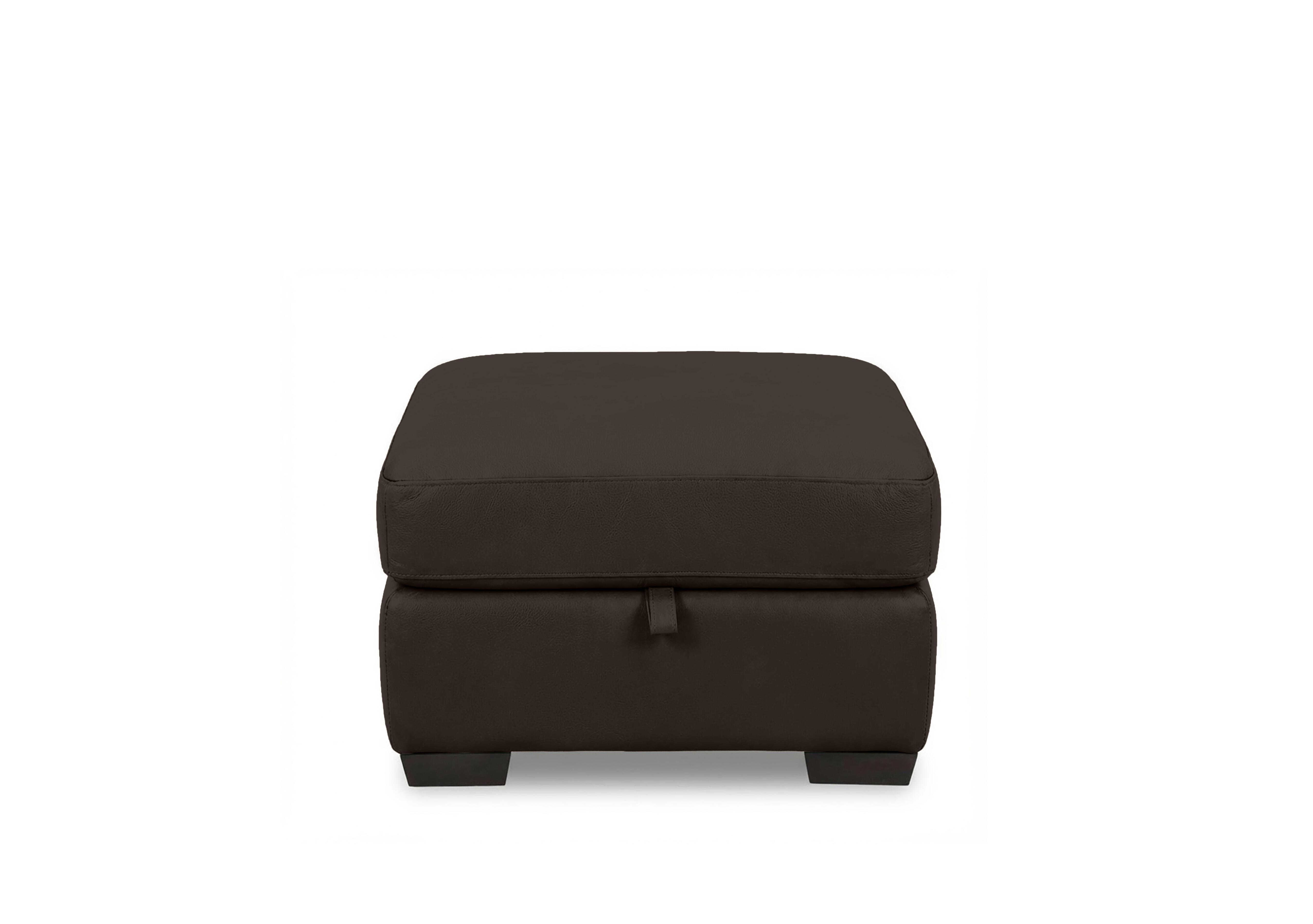 Saffron Leather Storage Footstool in Bv-1748 Dark Chocolate on Furniture Village