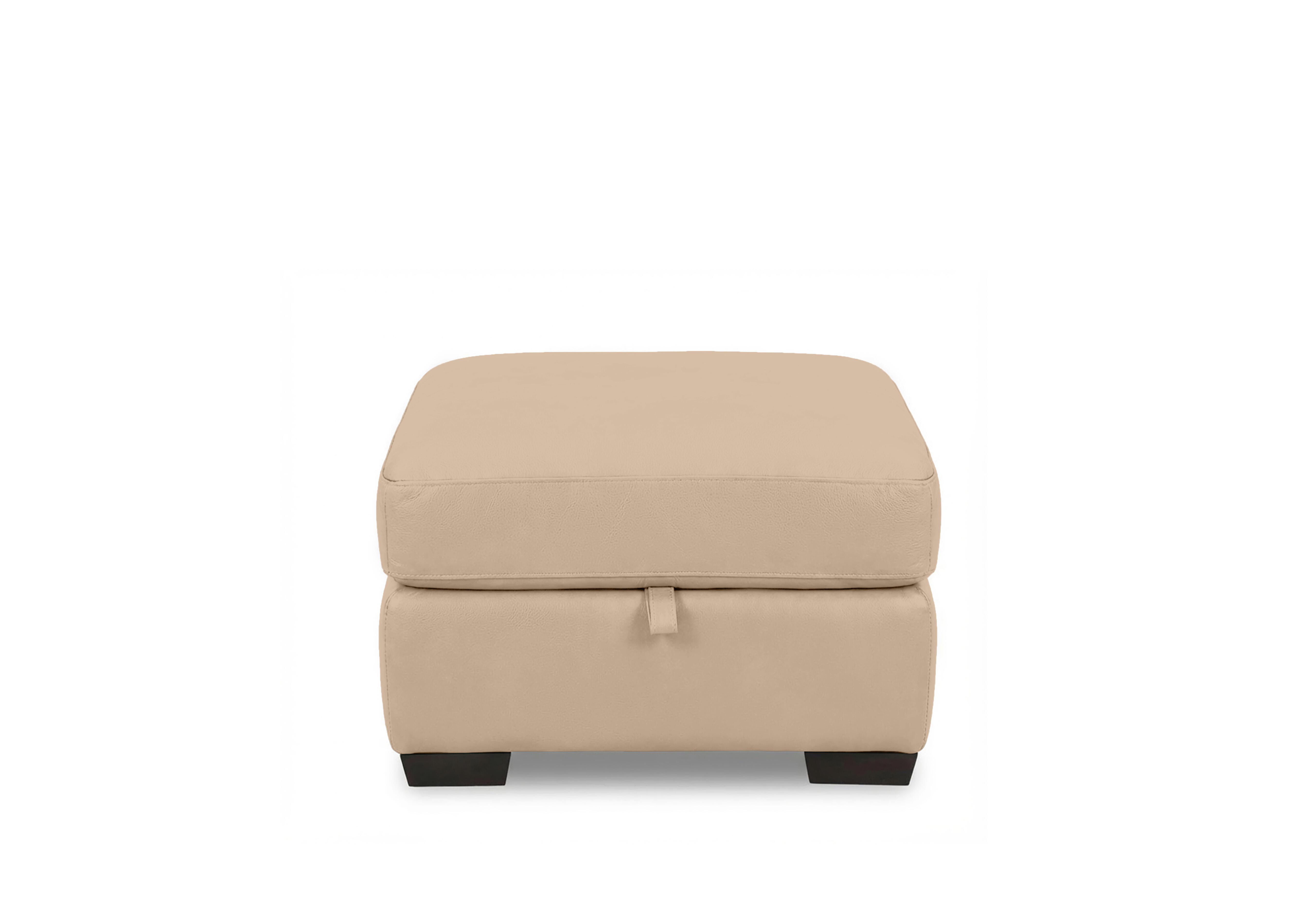 Saffron Leather Storage Footstool in Bv-8475 Nude on Furniture Village