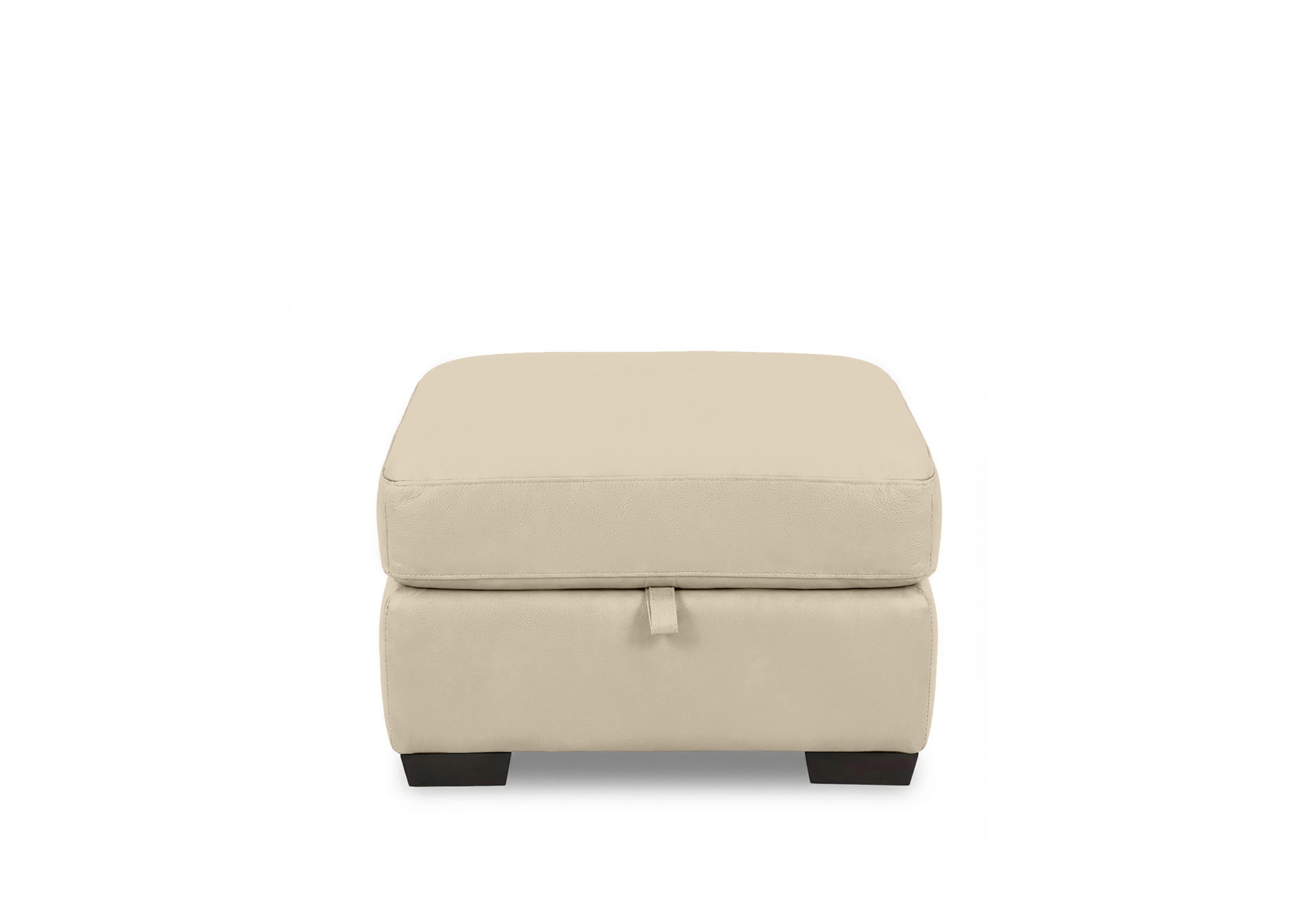 Saffron Leather Storage Footstool in Bv-862c Bisque on Furniture Village