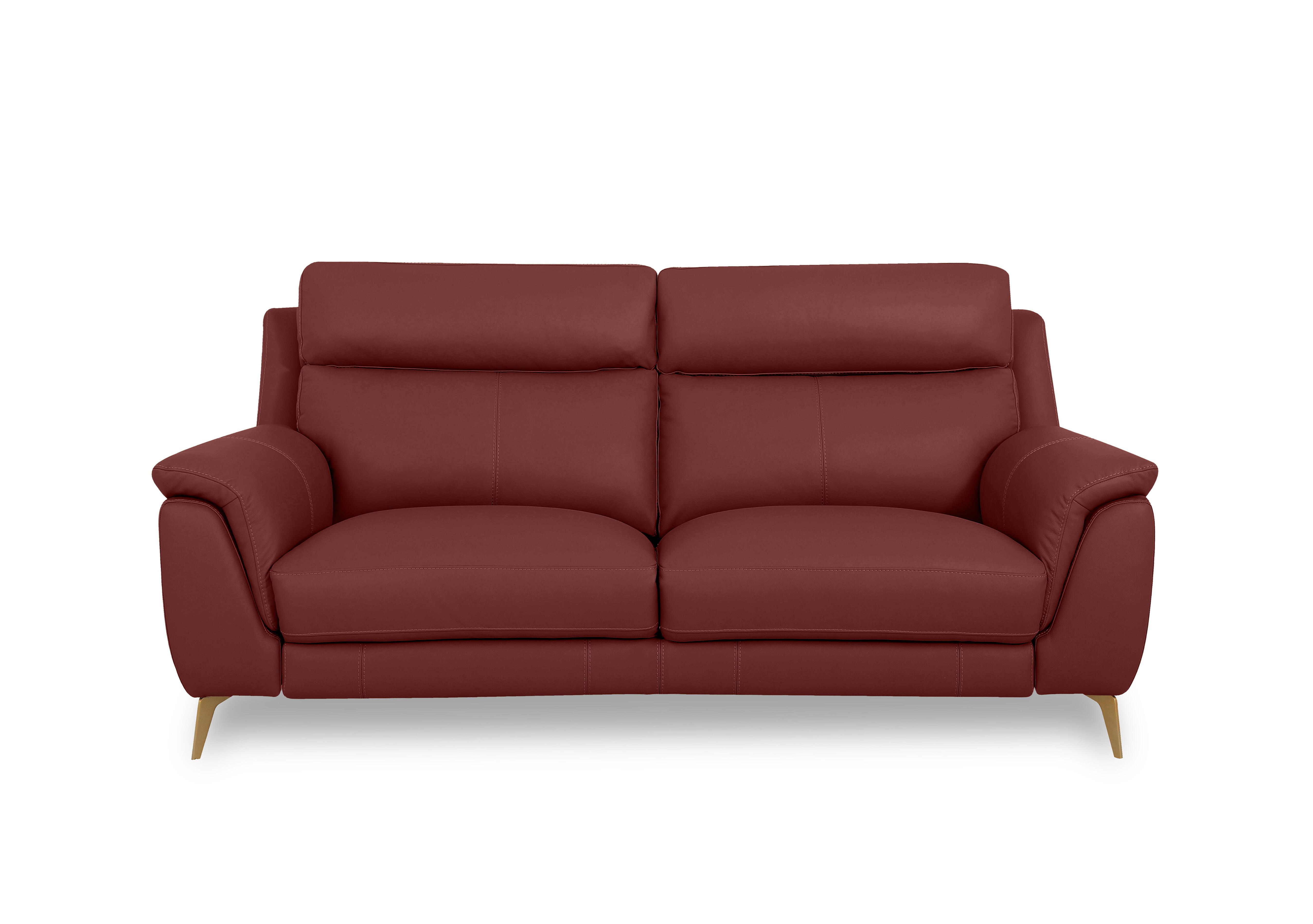 Eclipse Leather 2 Seater Sofa in Nw-035c Deep Red Br on Furniture Village