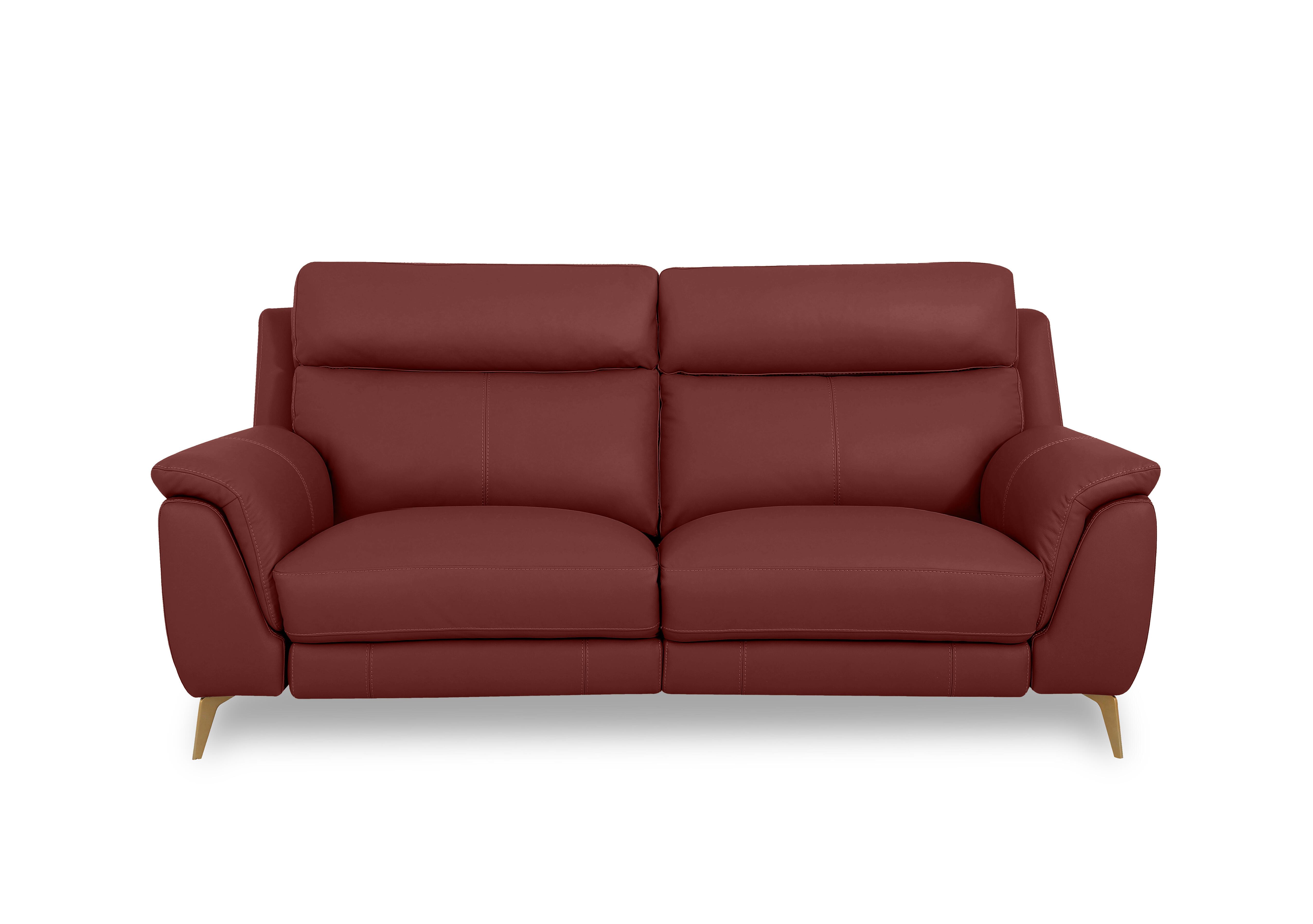 Eclipse Leather 2 Seater Sofa in Nw-035c Deep Red Br on Furniture Village