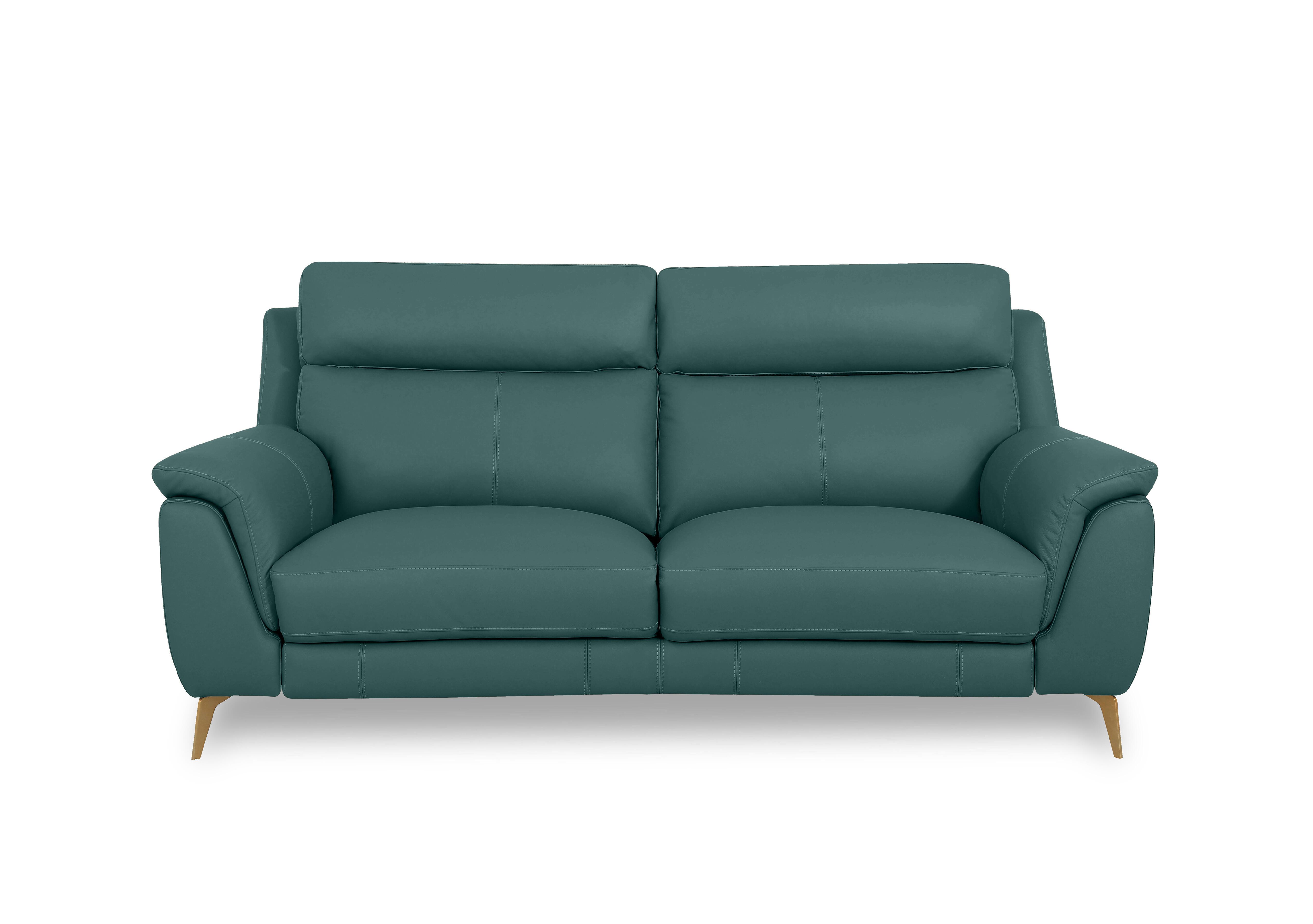 Eclipse Leather 2 Seater Sofa in Nw-301e Lake Green Br on Furniture Village