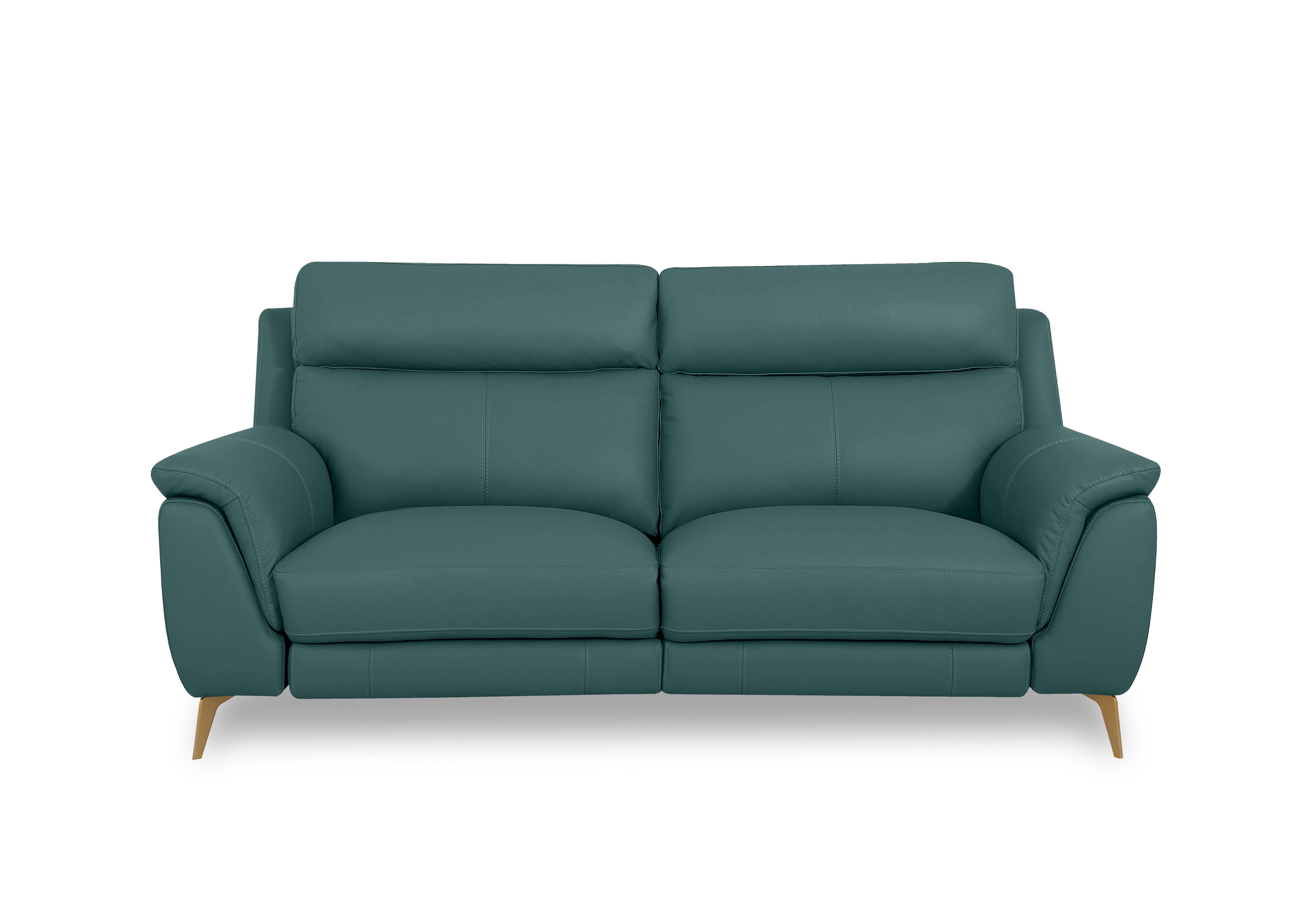 Eclipse Leather 2 Seater Sofa in Nw-301e Lake Green Br on Furniture Village