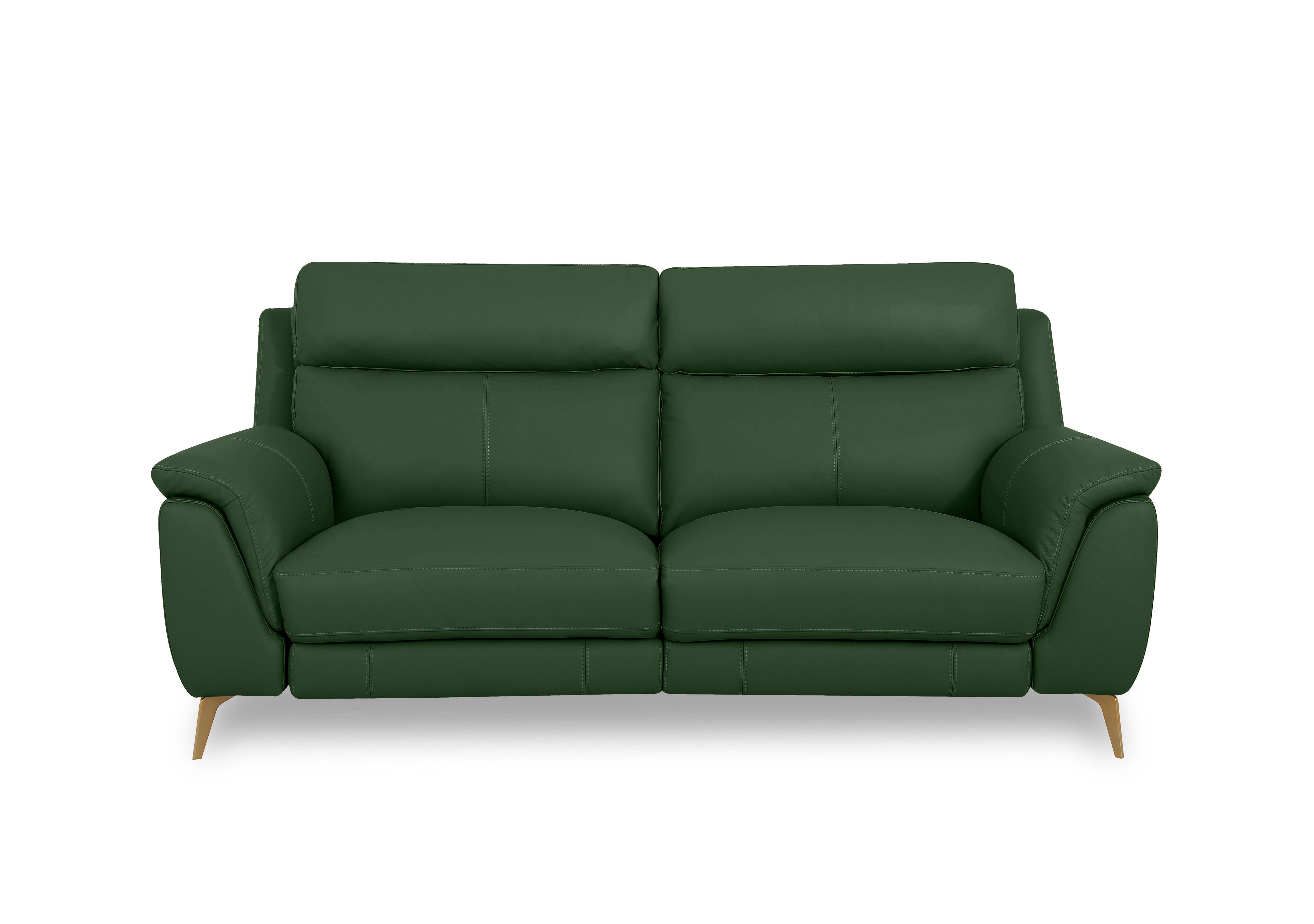 Eclipse Leather 2 Seater Sofa in Nw-371e Chive Green Br on Furniture Village
