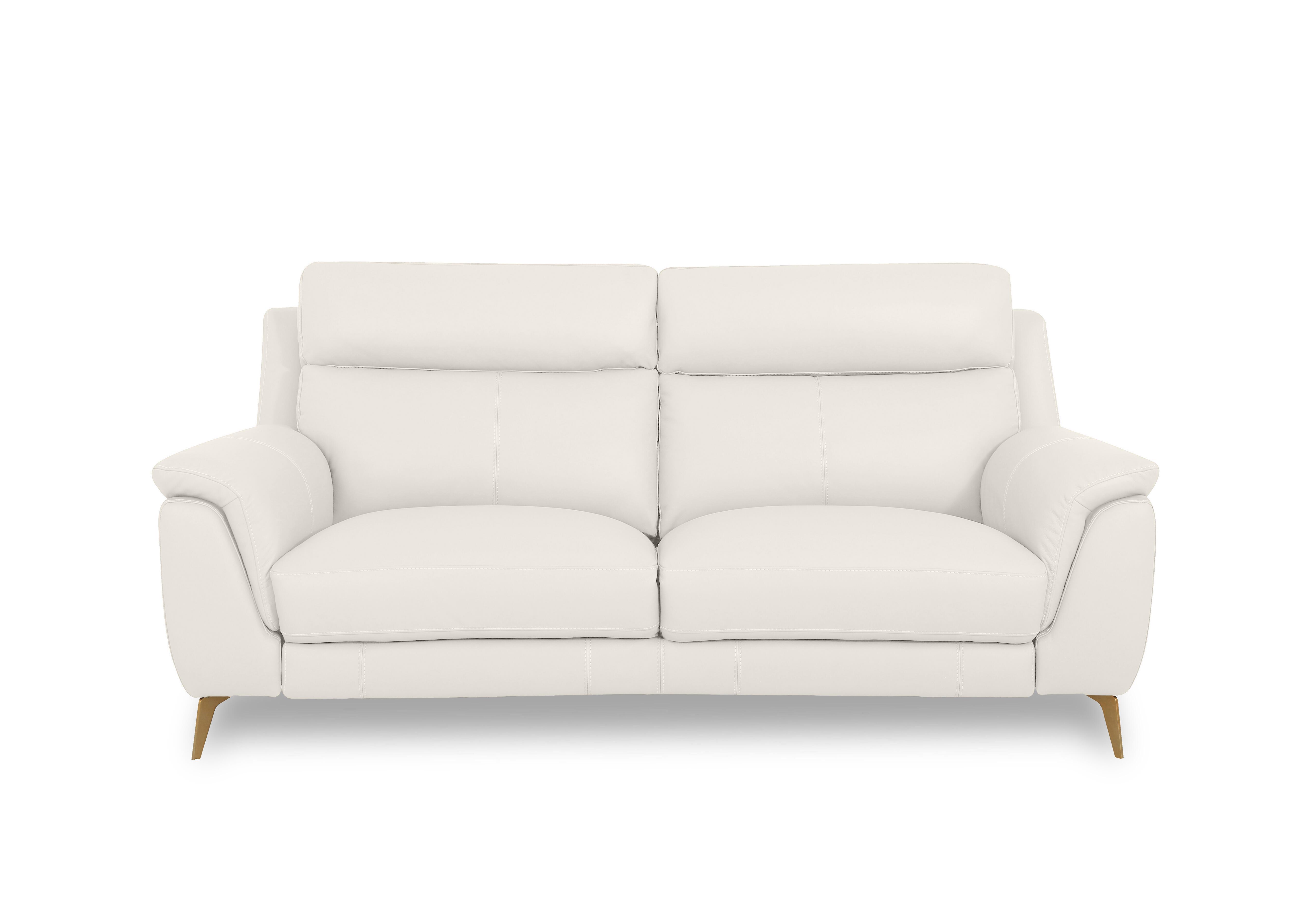 Eclipse Leather 2 Seater Sofa in Nw-420e Star White Br on Furniture Village