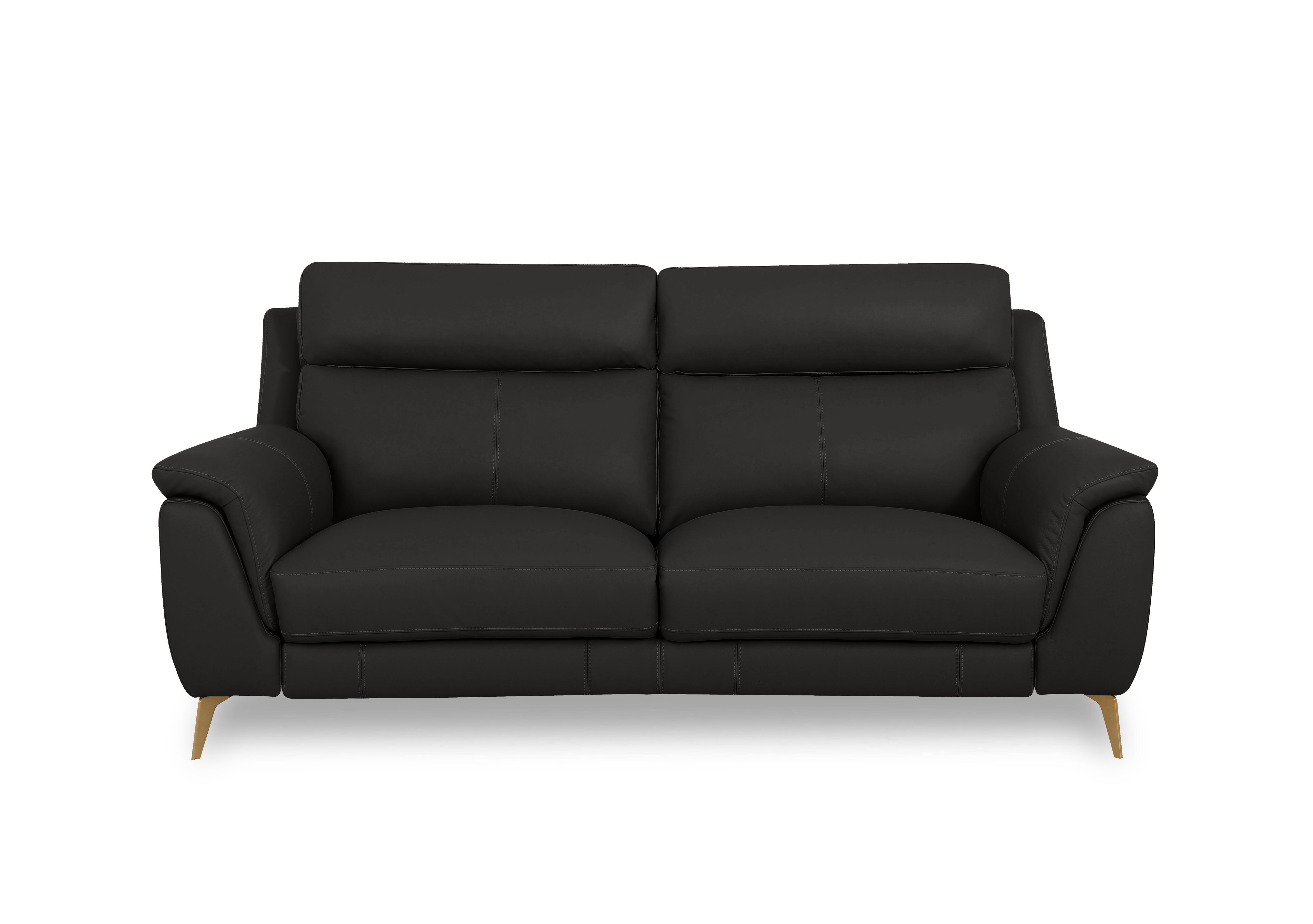 Eclipse Leather 2 Seater Sofa in Nw-520e Black Br on Furniture Village