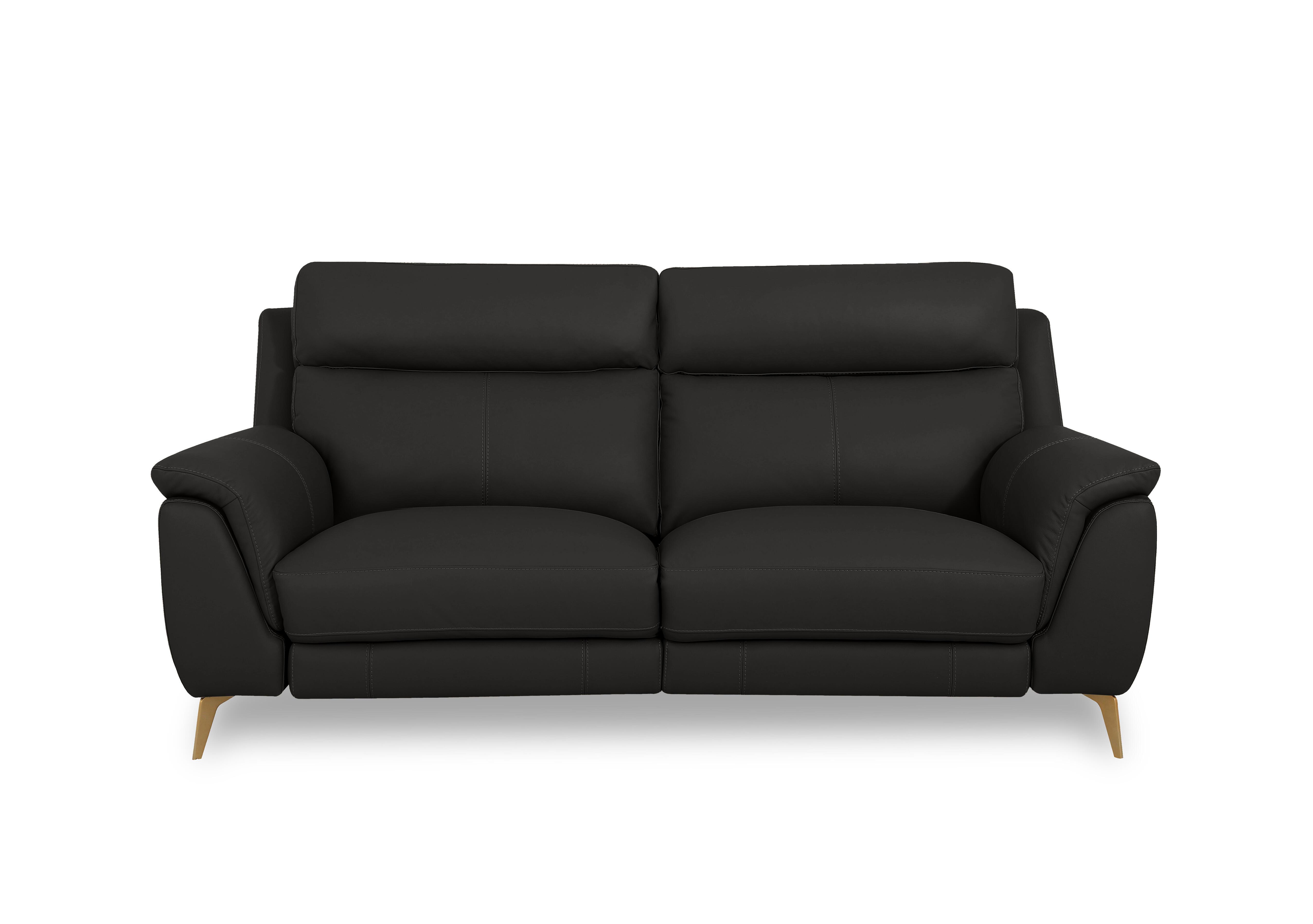 Eclipse Leather 2 Seater Sofa in Nw-520e Black Br on Furniture Village