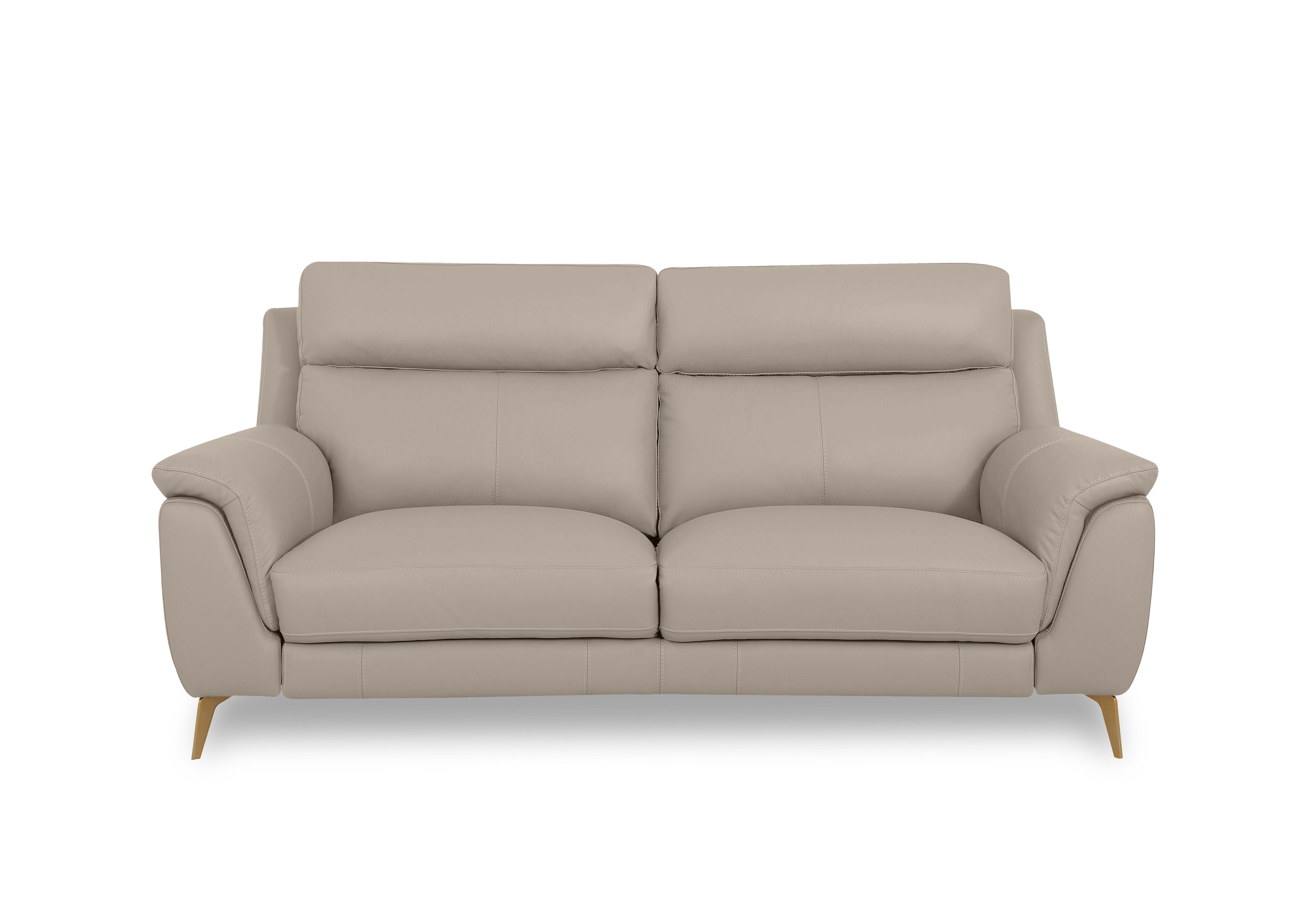 Eclipse Leather 2 Seater Sofa in Nw-946b Feather Grey Br on Furniture Village