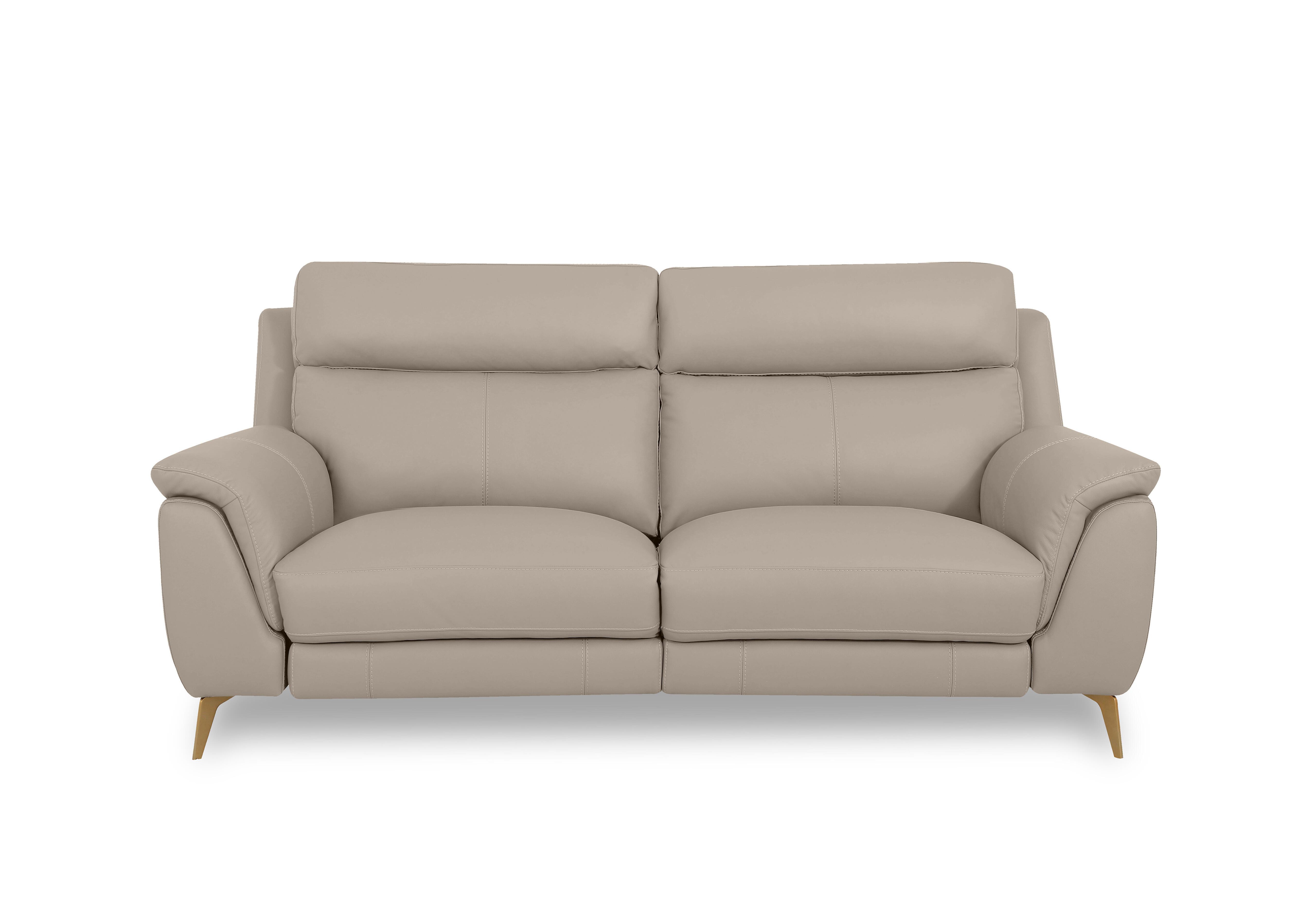 Eclipse Leather 2 Seater Sofa in Nw-946b Feather Grey Br on Furniture Village