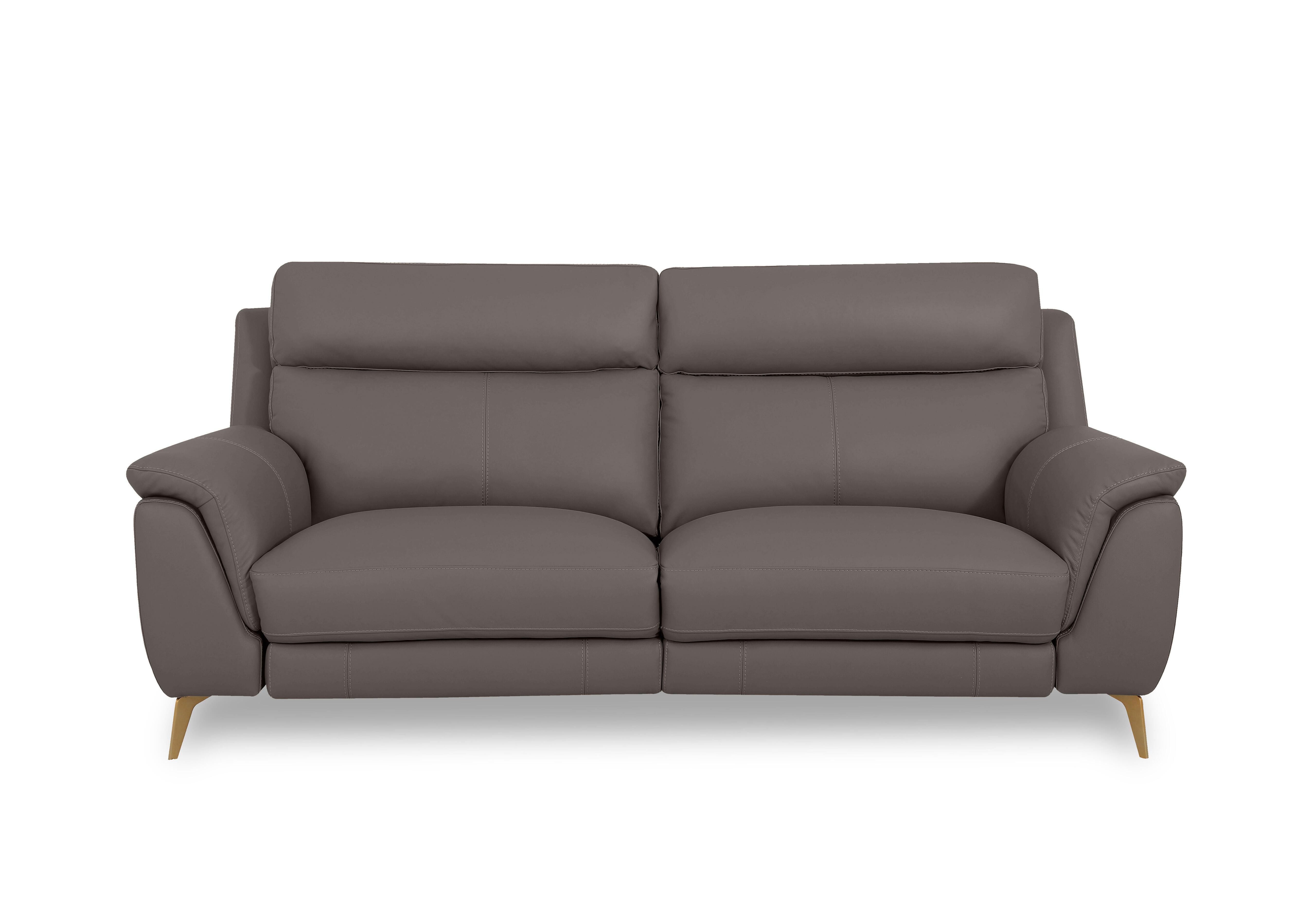 Eclipse Leather 3 Seater Sofa in Nw-042e Elephant Br on Furniture Village