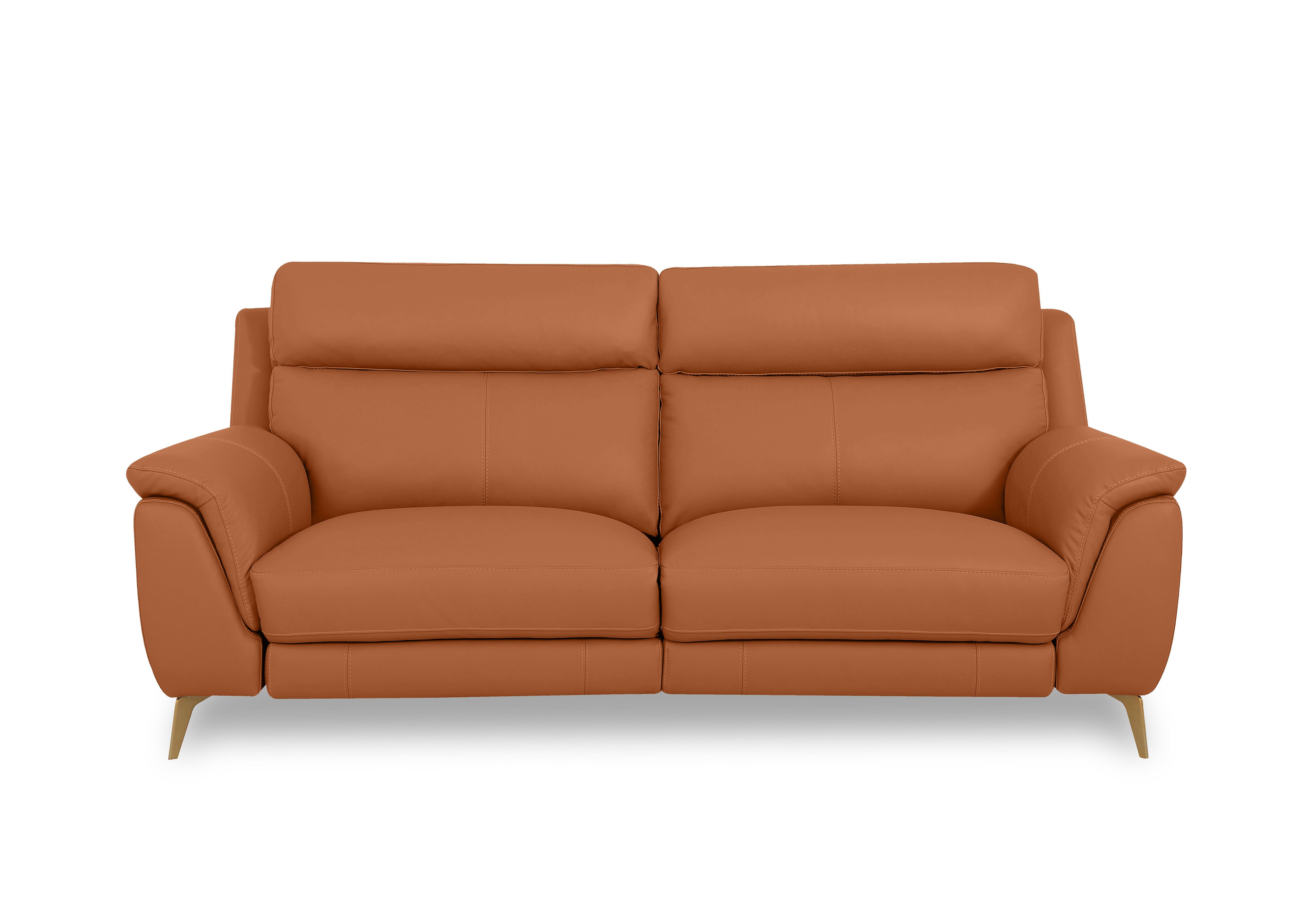 Eclipse Leather 3 Seater Sofa in Nw-334e Pecan Brown Br on Furniture Village