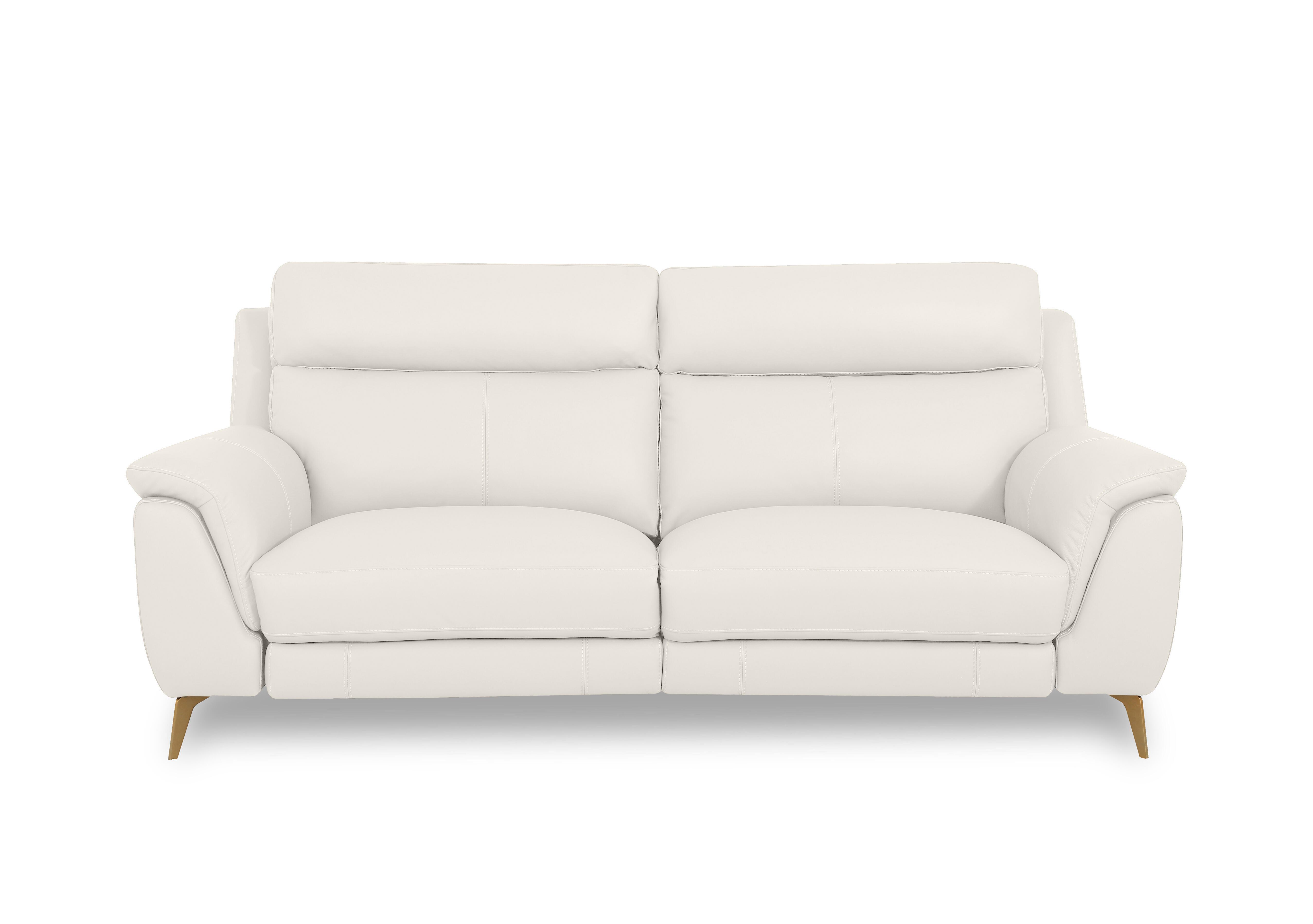 Eclipse Leather 3 Seater Sofa in Nw-420e Star White Br on Furniture Village