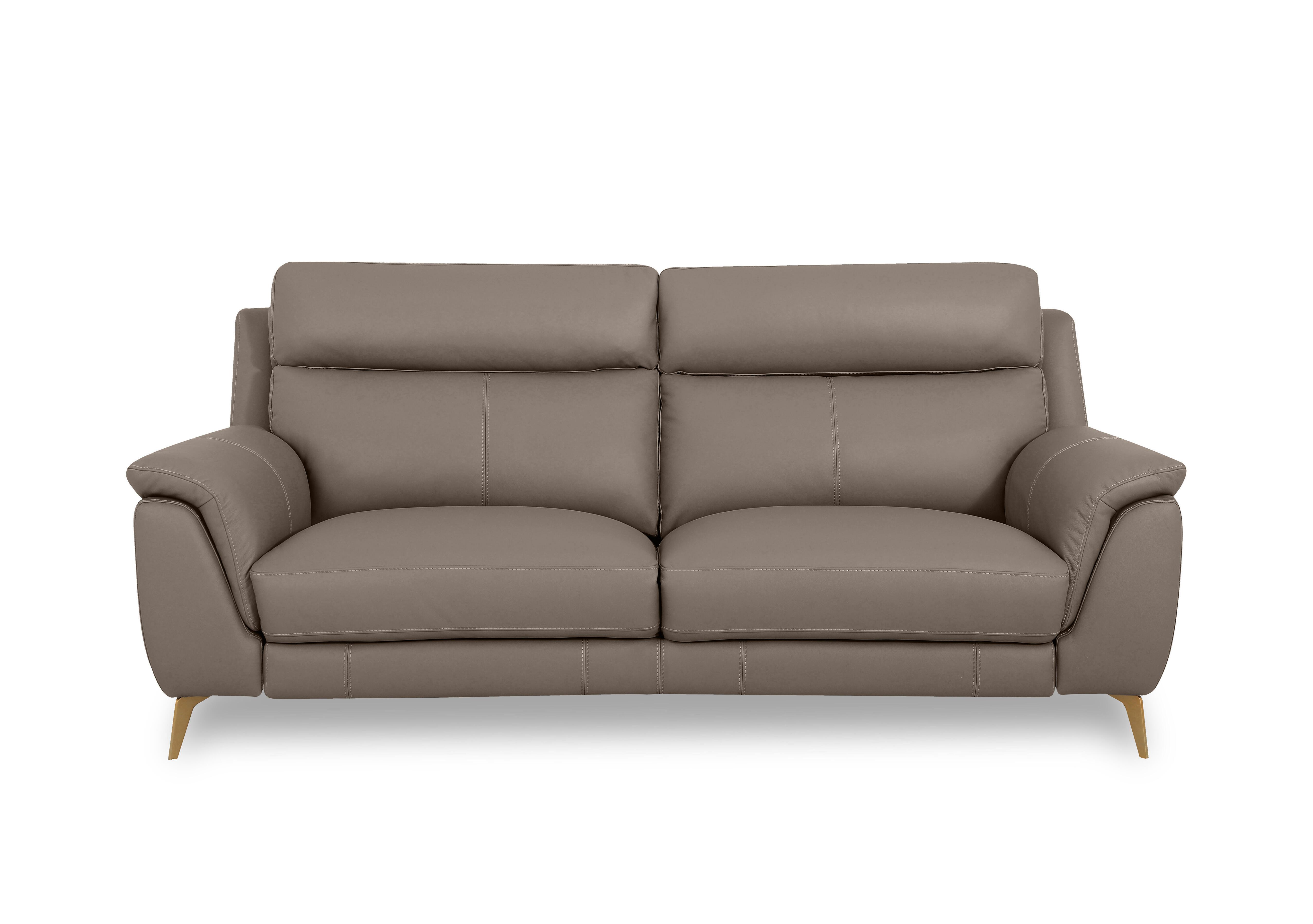 Eclipse Leather 3 Seater Sofa in Nw-513e Pine Bark Br on Furniture Village