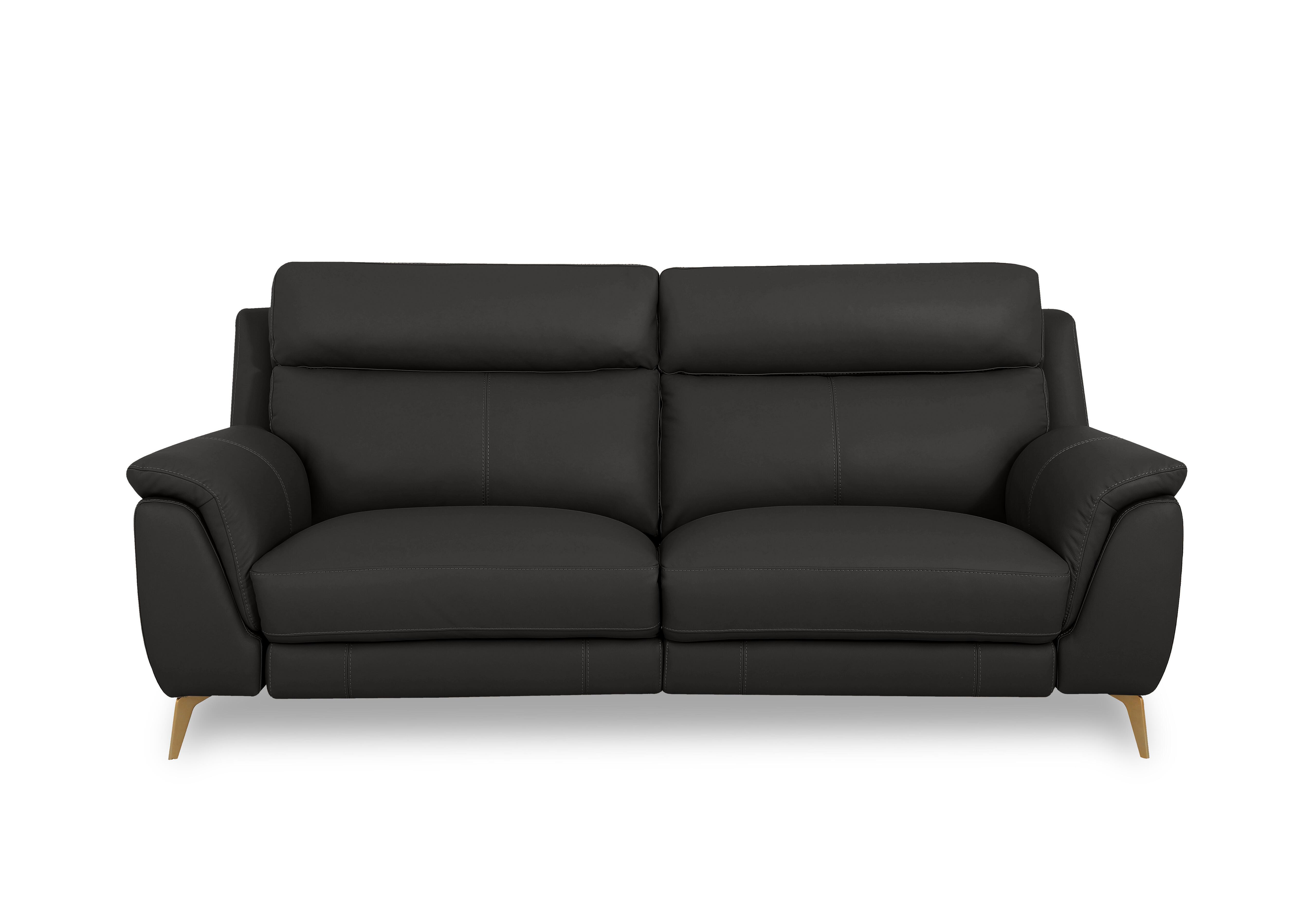 Eclipse Leather 3 Seater Sofa in Nw-517e Shale Grey Br on Furniture Village