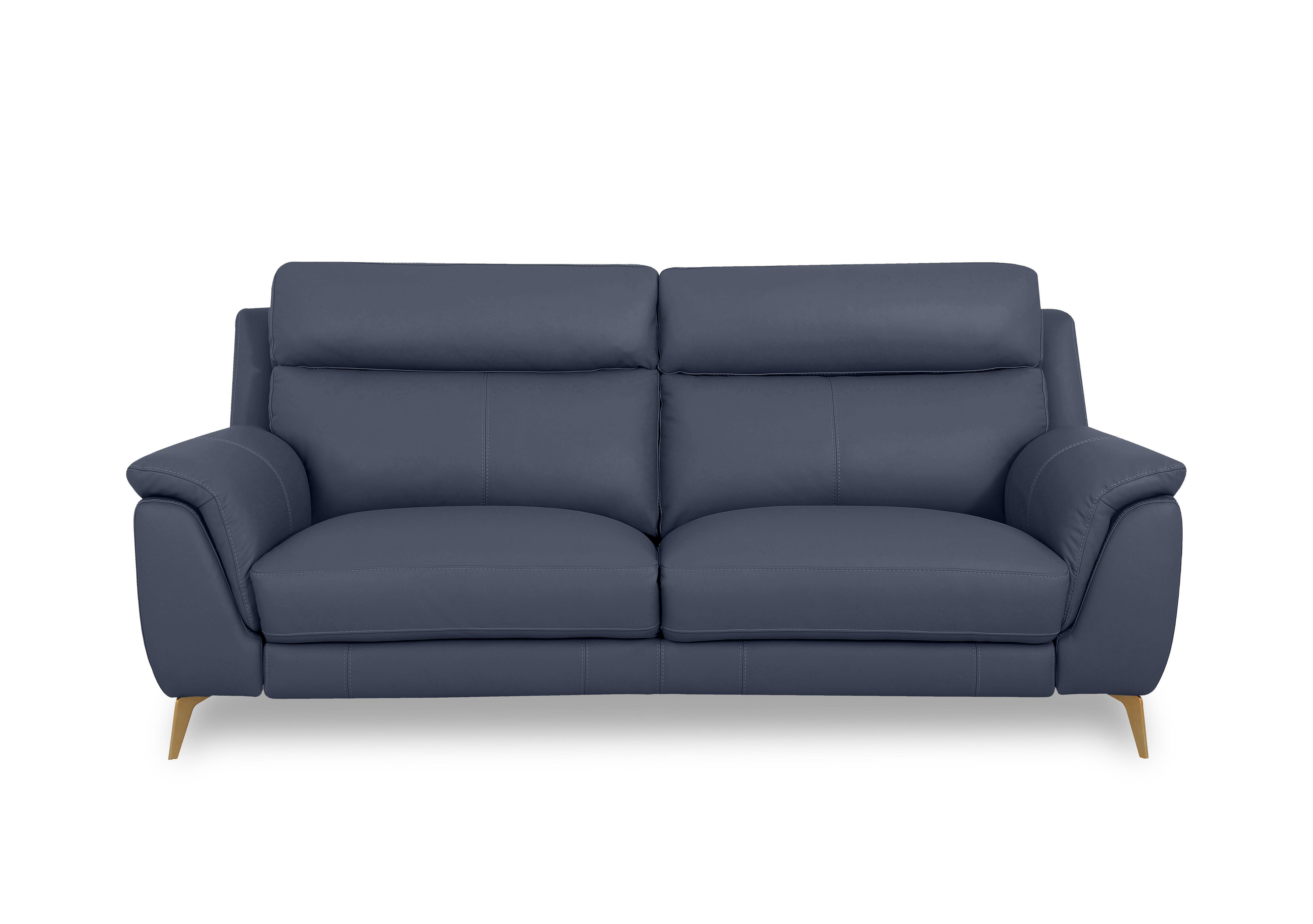 Eclipse Leather 3 Seater Sofa in Nw-681e Ocean Br on Furniture Village