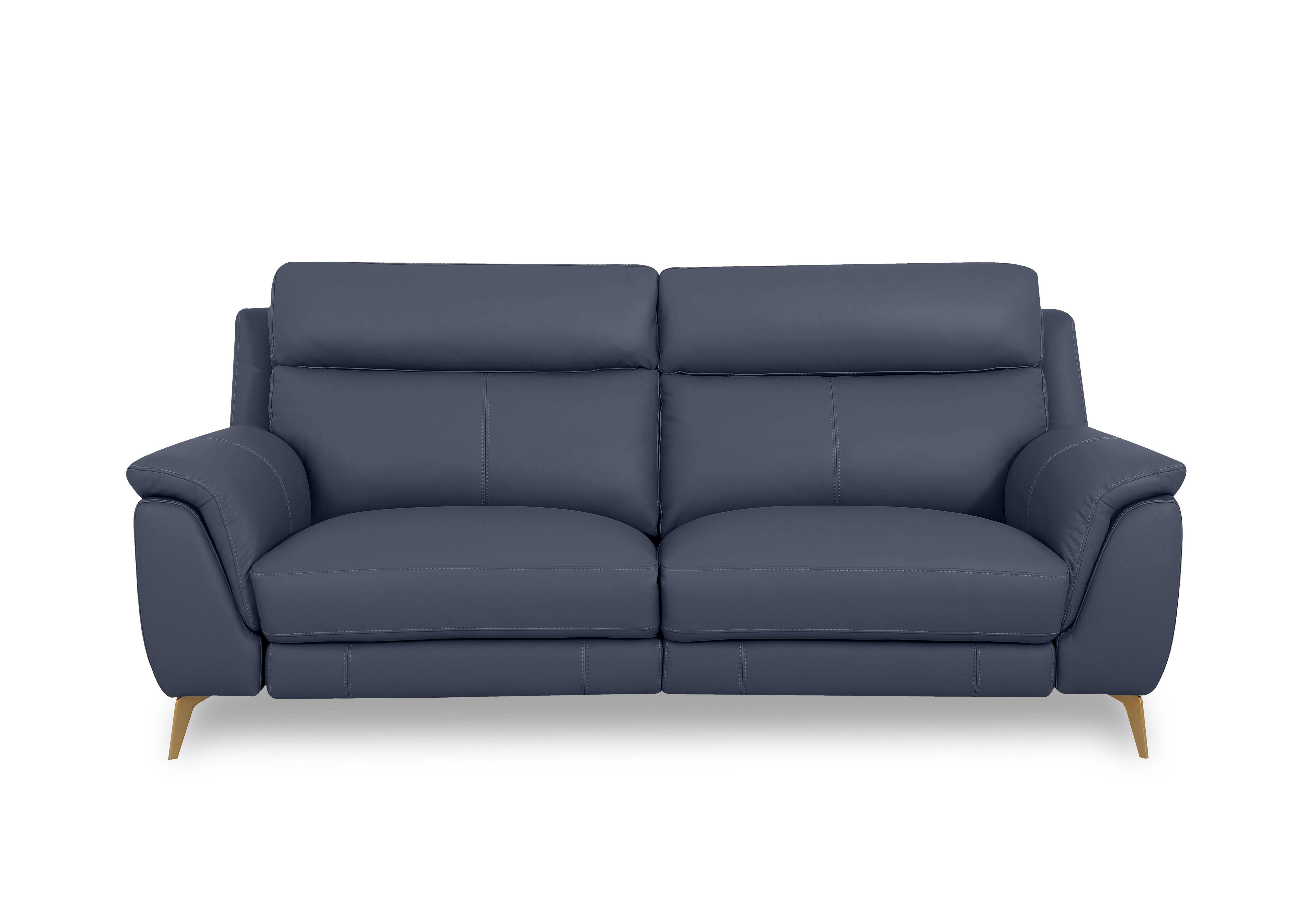 Eclipse Leather 3 Seater Sofa in Nw-681e Ocean Br on Furniture Village