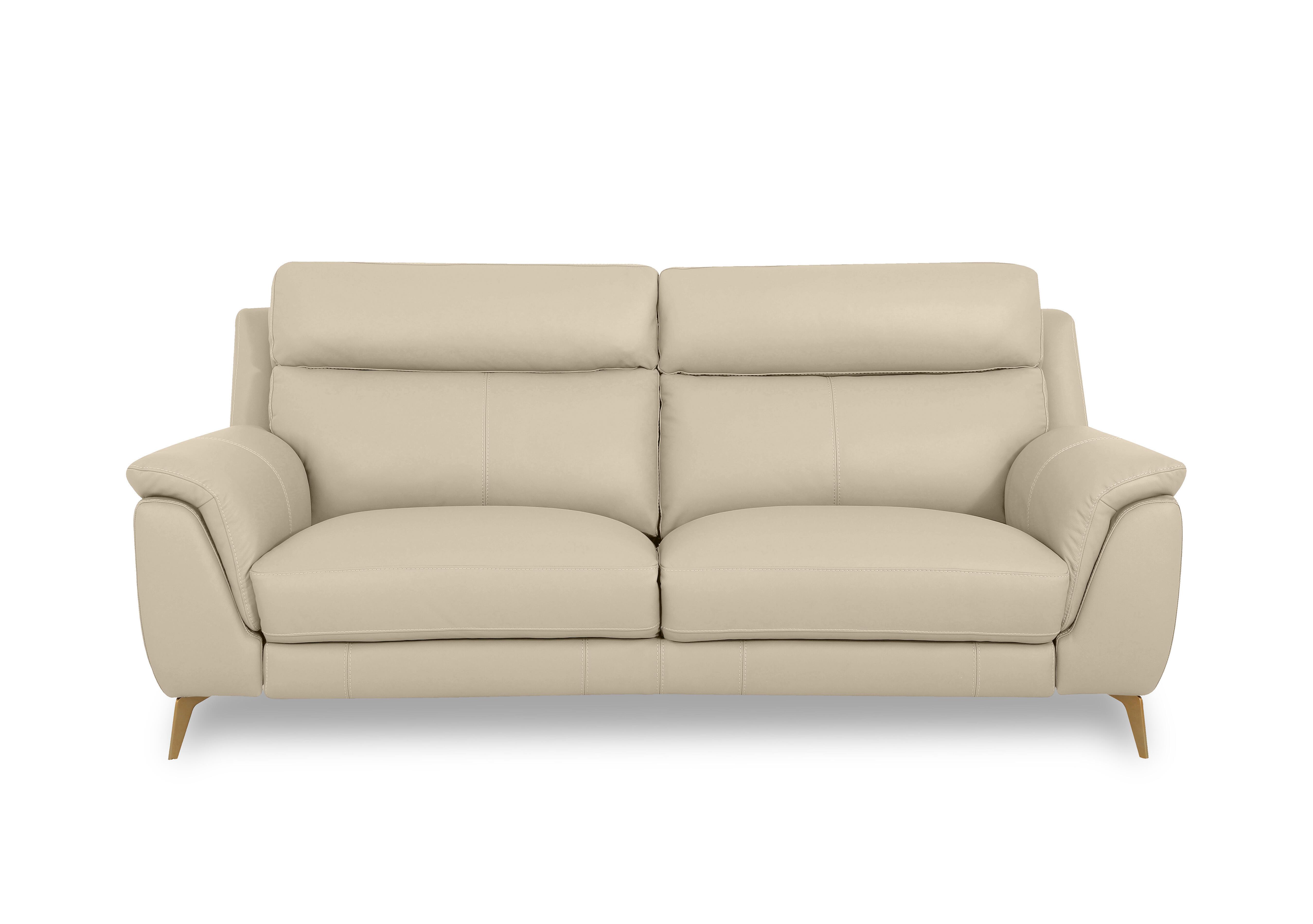 Eclipse Leather 3 Seater Sofa in Nw-862c Bisque Br on Furniture Village
