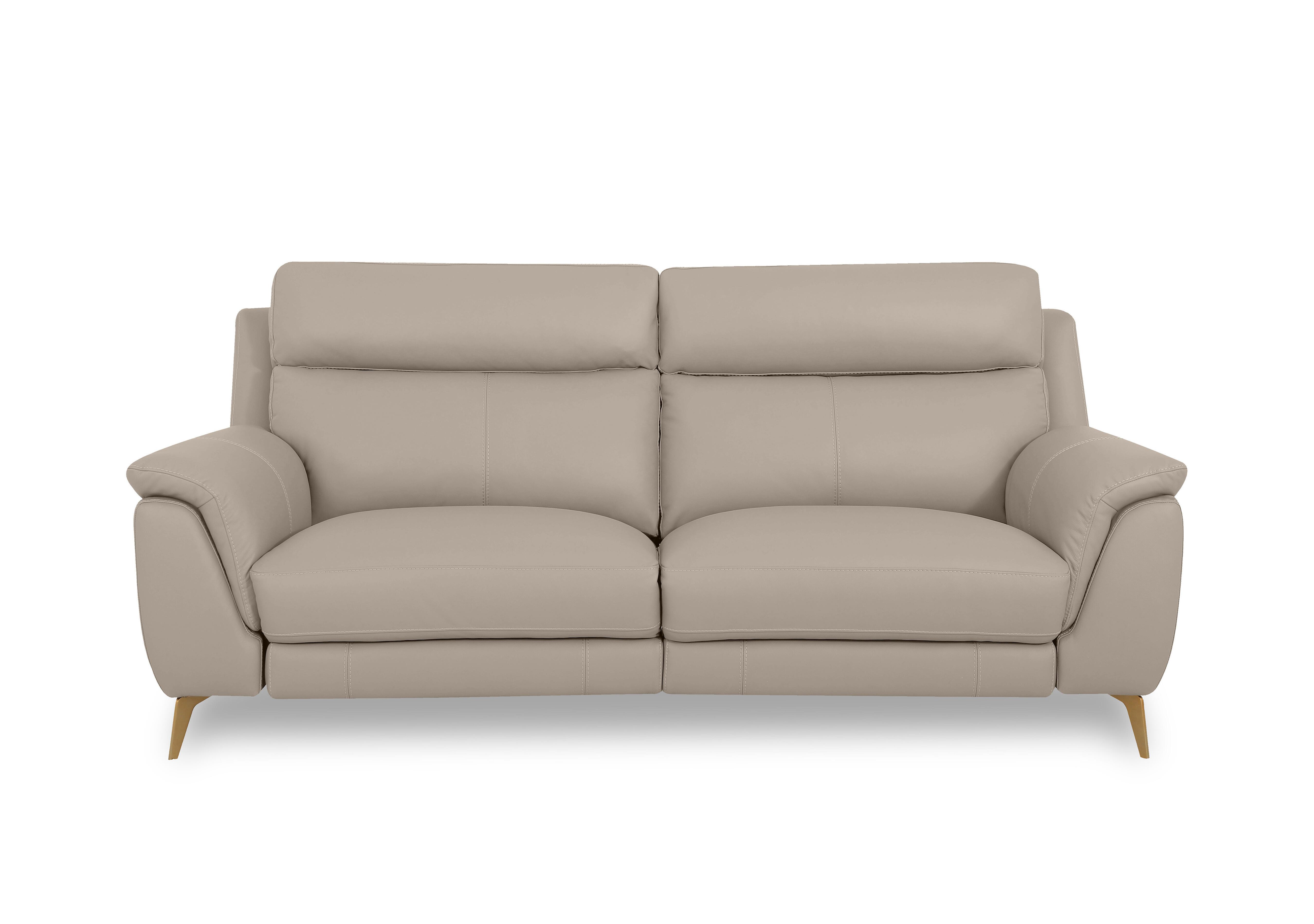Eclipse Leather 3 Seater Sofa in Nw-946b Feather Grey Br on Furniture Village