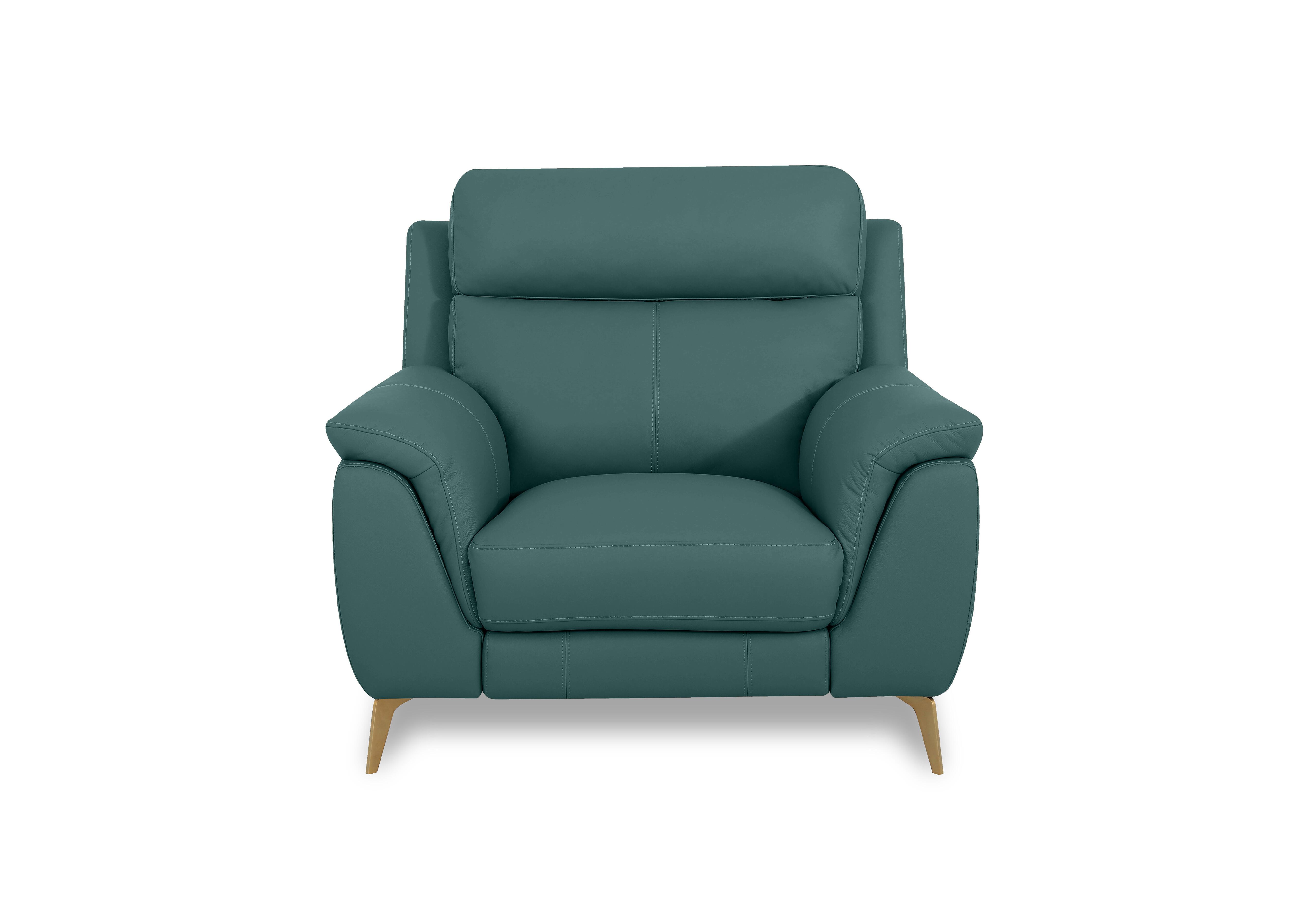 Eclipse Leather Chair in Nw-301e Lake Green Br on Furniture Village