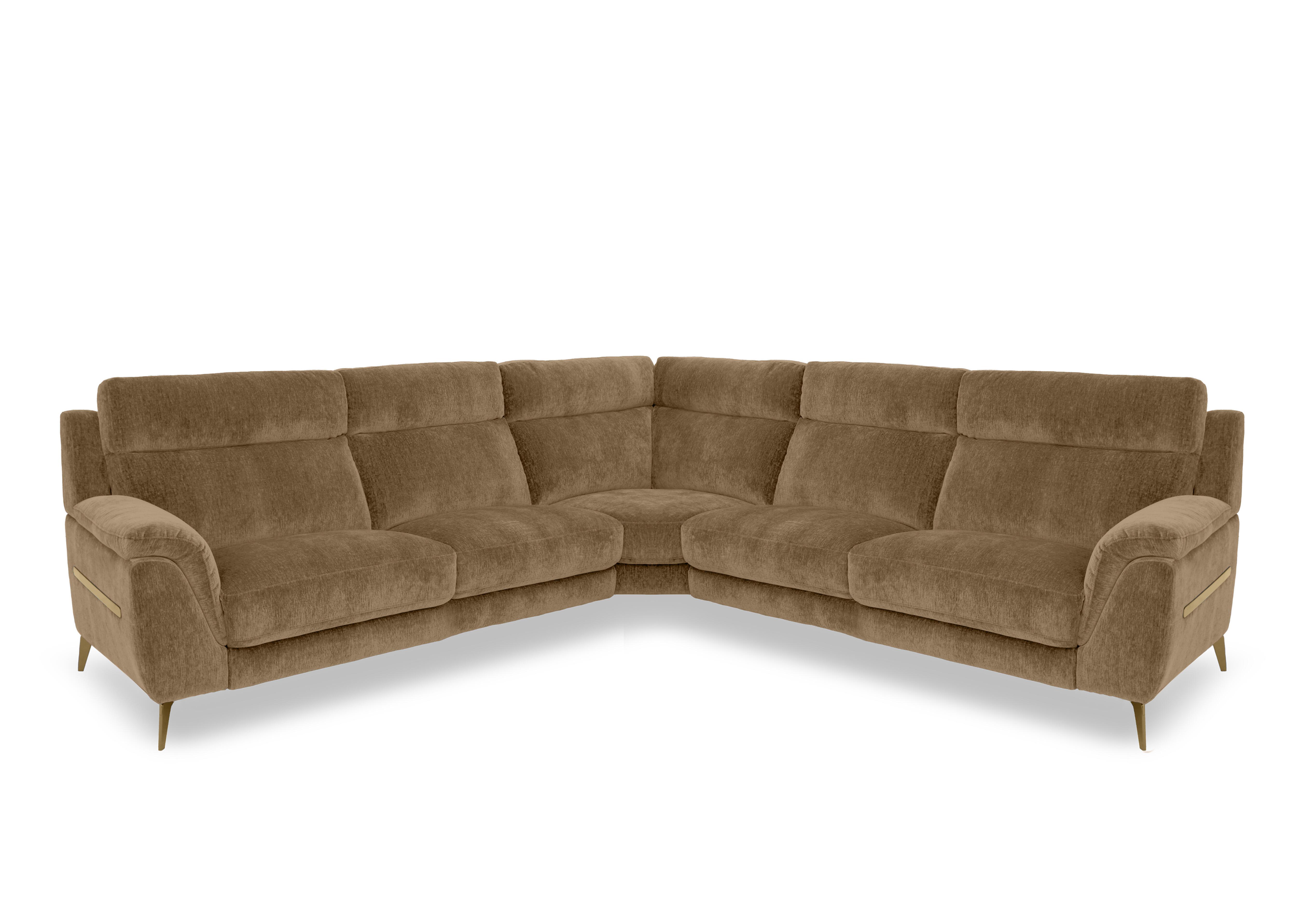 Eclipse Large Fabric Corner Sofa in Fab-Crn-R272 Tumeric Br on Furniture Village