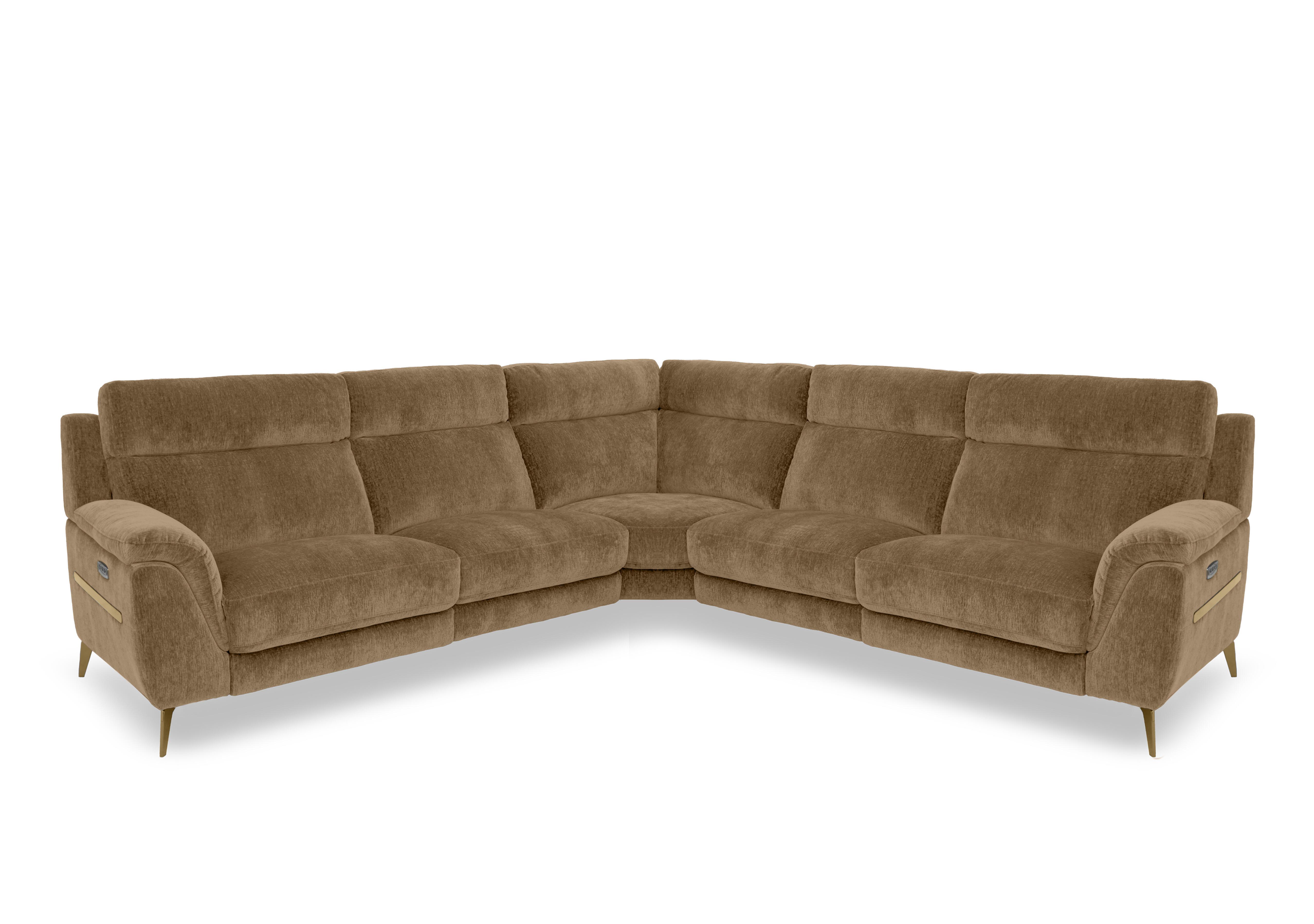 Eclipse Large Fabric Corner Sofa in Fab-Crn-R272 Tumeric Br on Furniture Village
