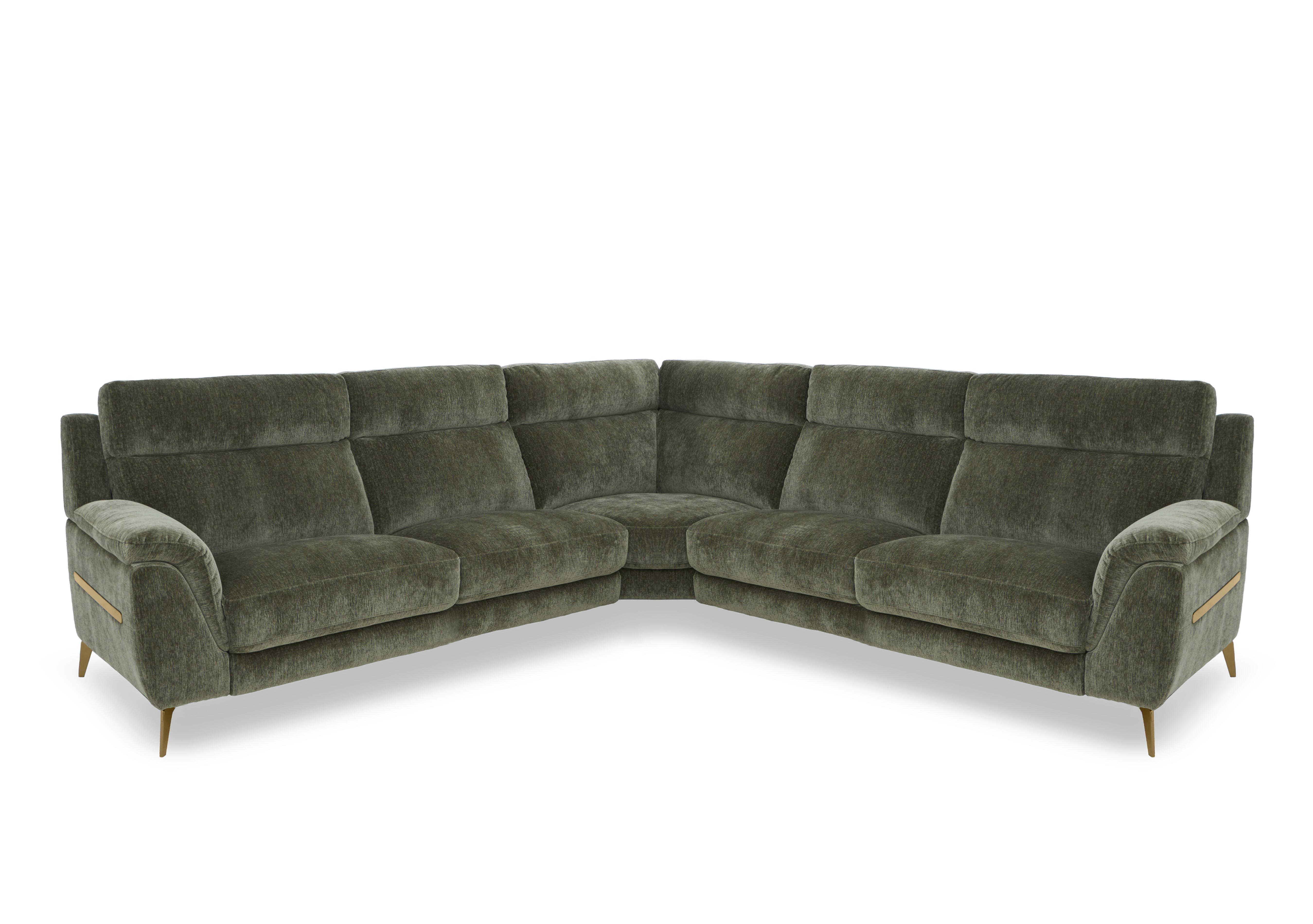 Eclipse Large Fabric Corner Sofa in Fab-Crn-R353 Forrest Green Br on Furniture Village