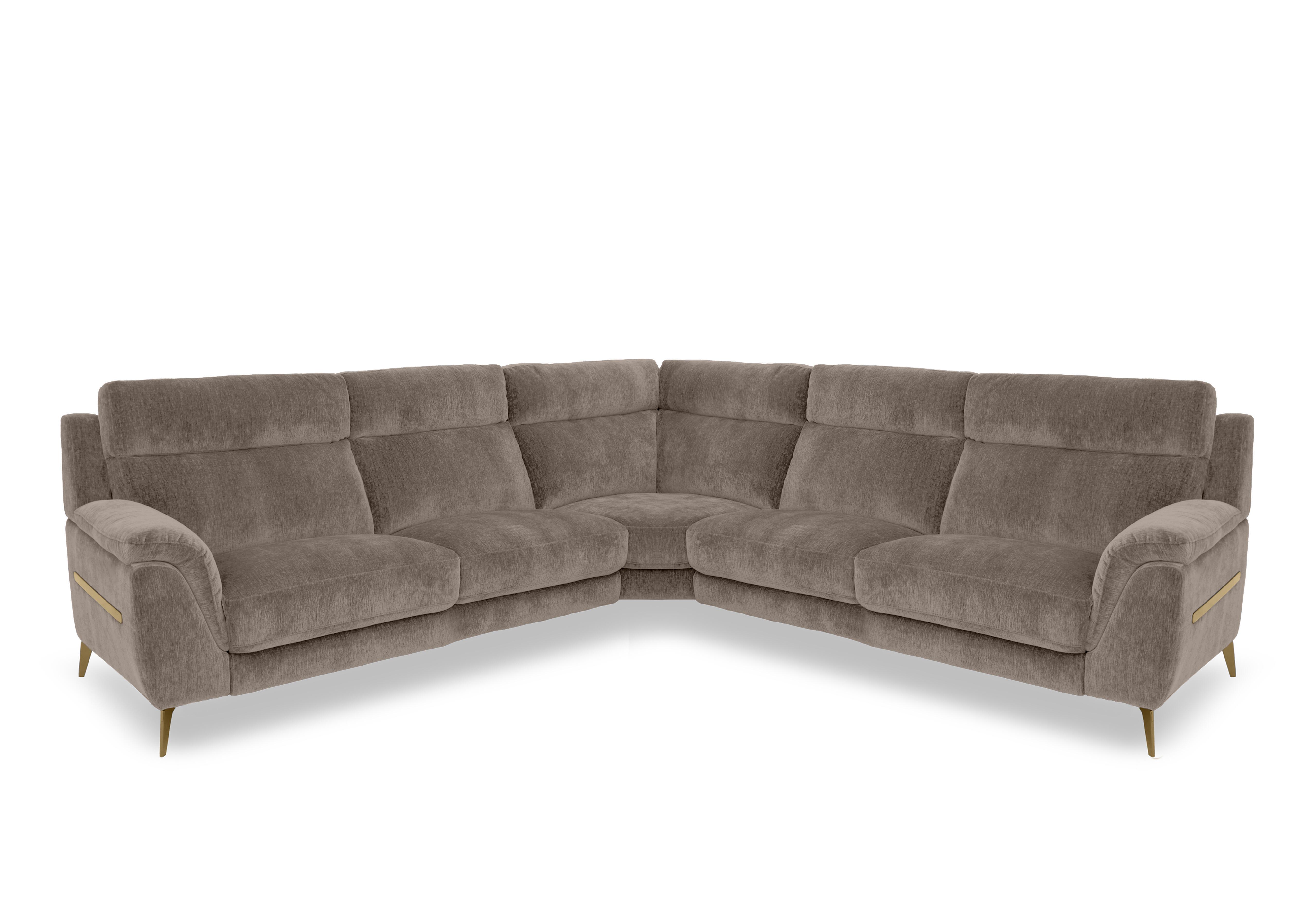 Eclipse Large Fabric Corner Sofa in Fab-Crn-R431 Brown Br on Furniture Village