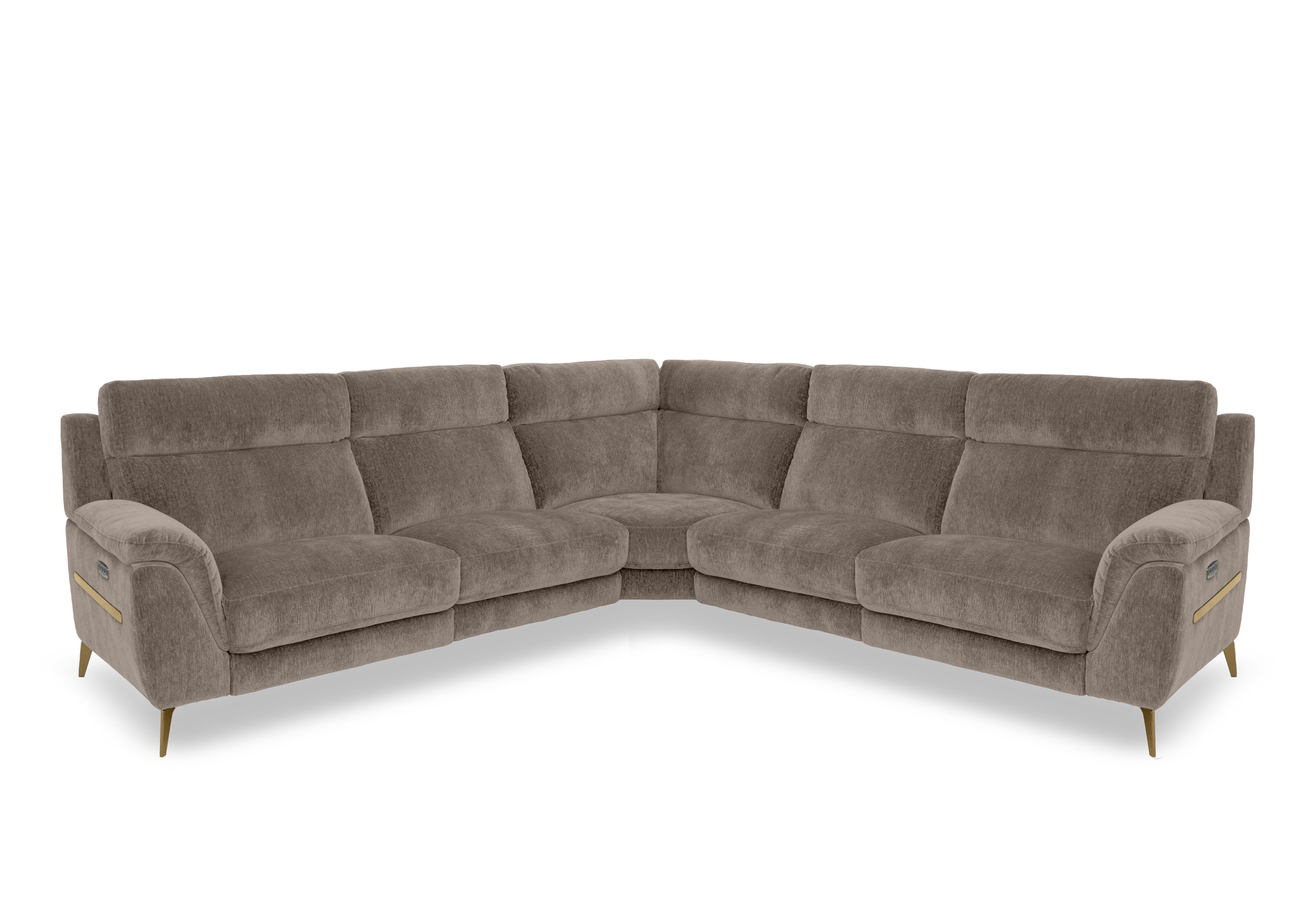 Eclipse Large Fabric Corner Sofa in Fab-Crn-R431 Brown Br on Furniture Village