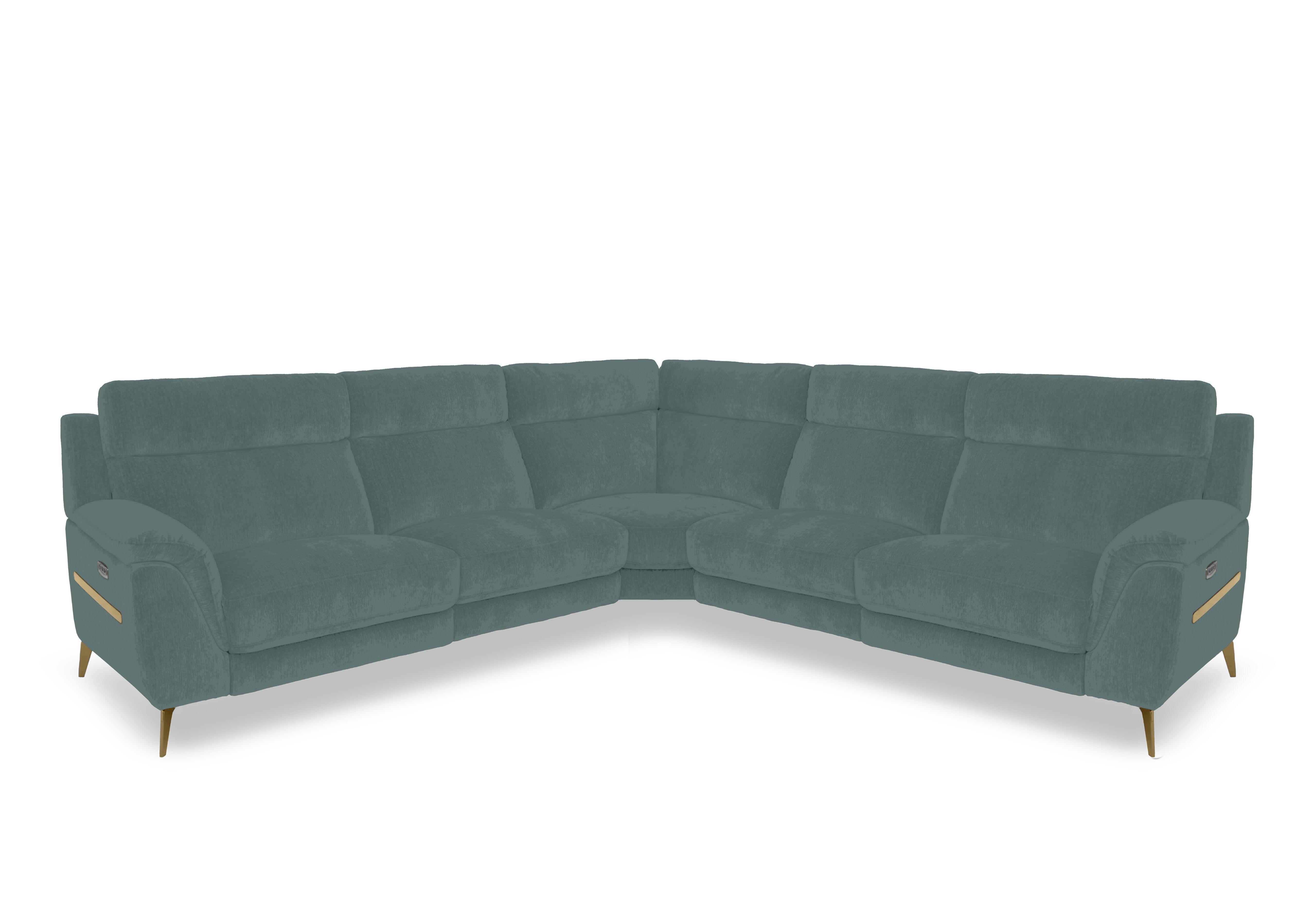 Eclipse Large Fabric Corner Sofa in Fab-Dab-R17 Peacock Br on Furniture Village