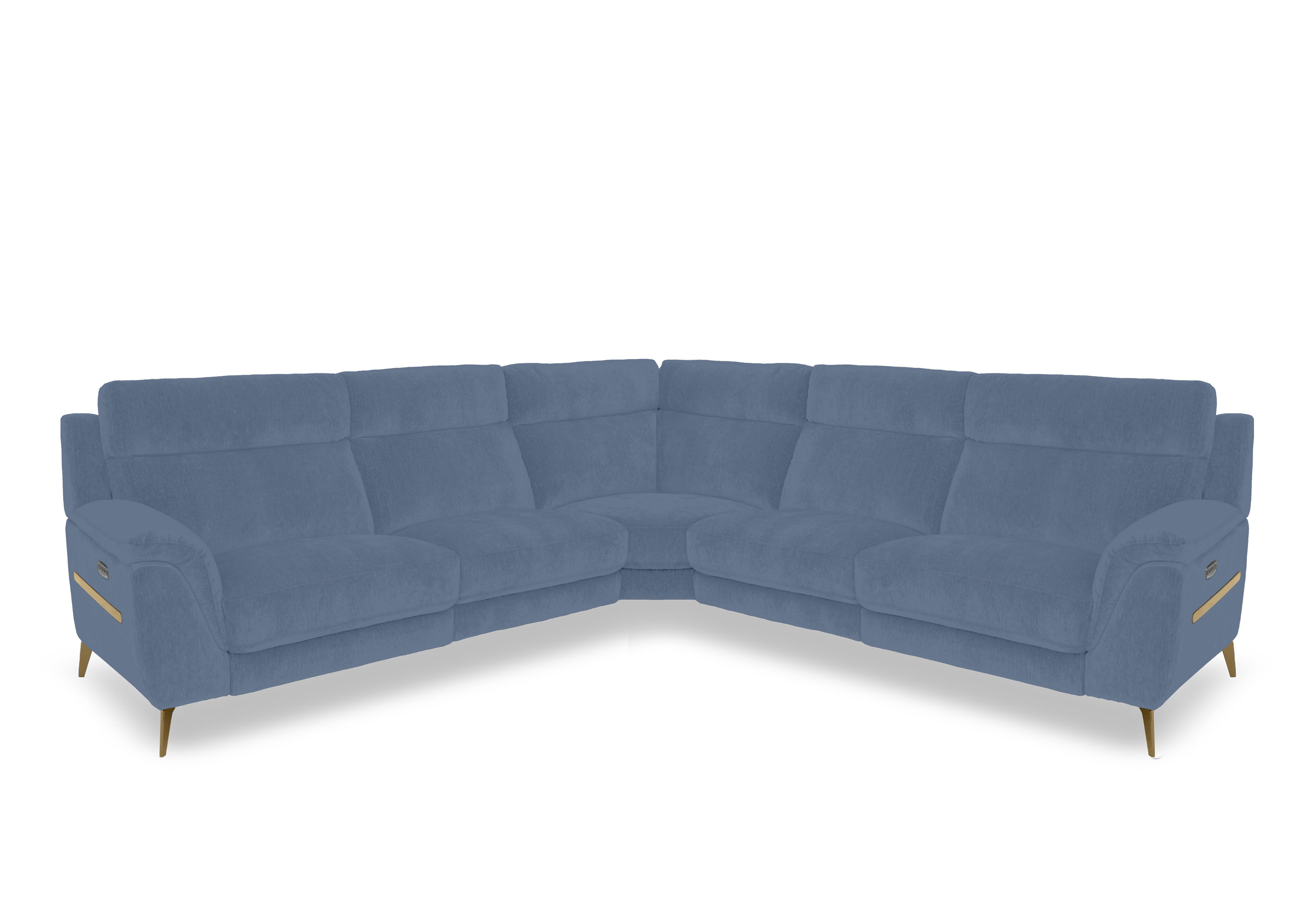 Eclipse Large Fabric Corner Sofa in Fab-Dab-R18 Silverish Blue Br on Furniture Village
