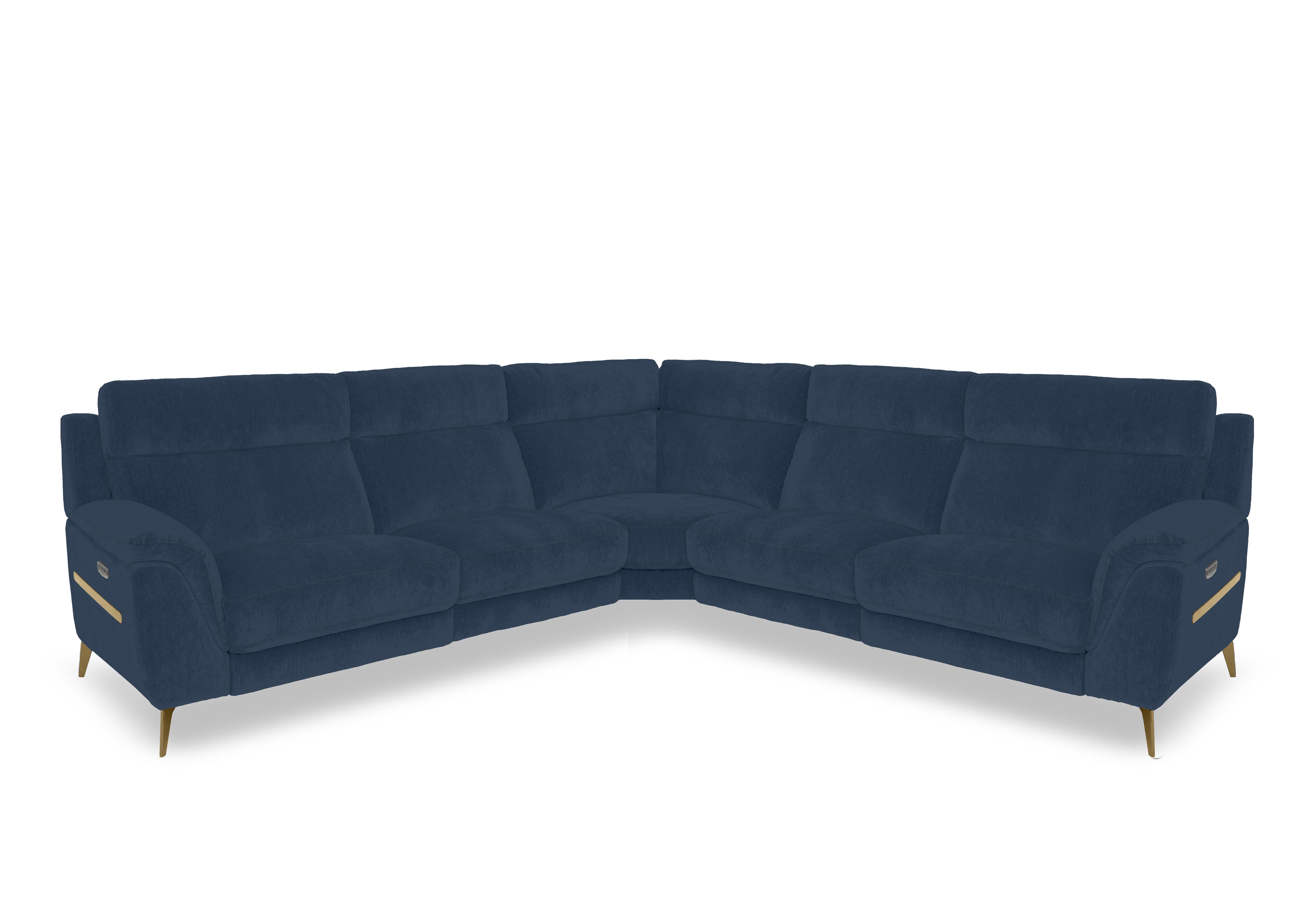 Eclipse Large Fabric Corner Sofa in Fab-Dab-R23 Steel Blue Br on Furniture Village