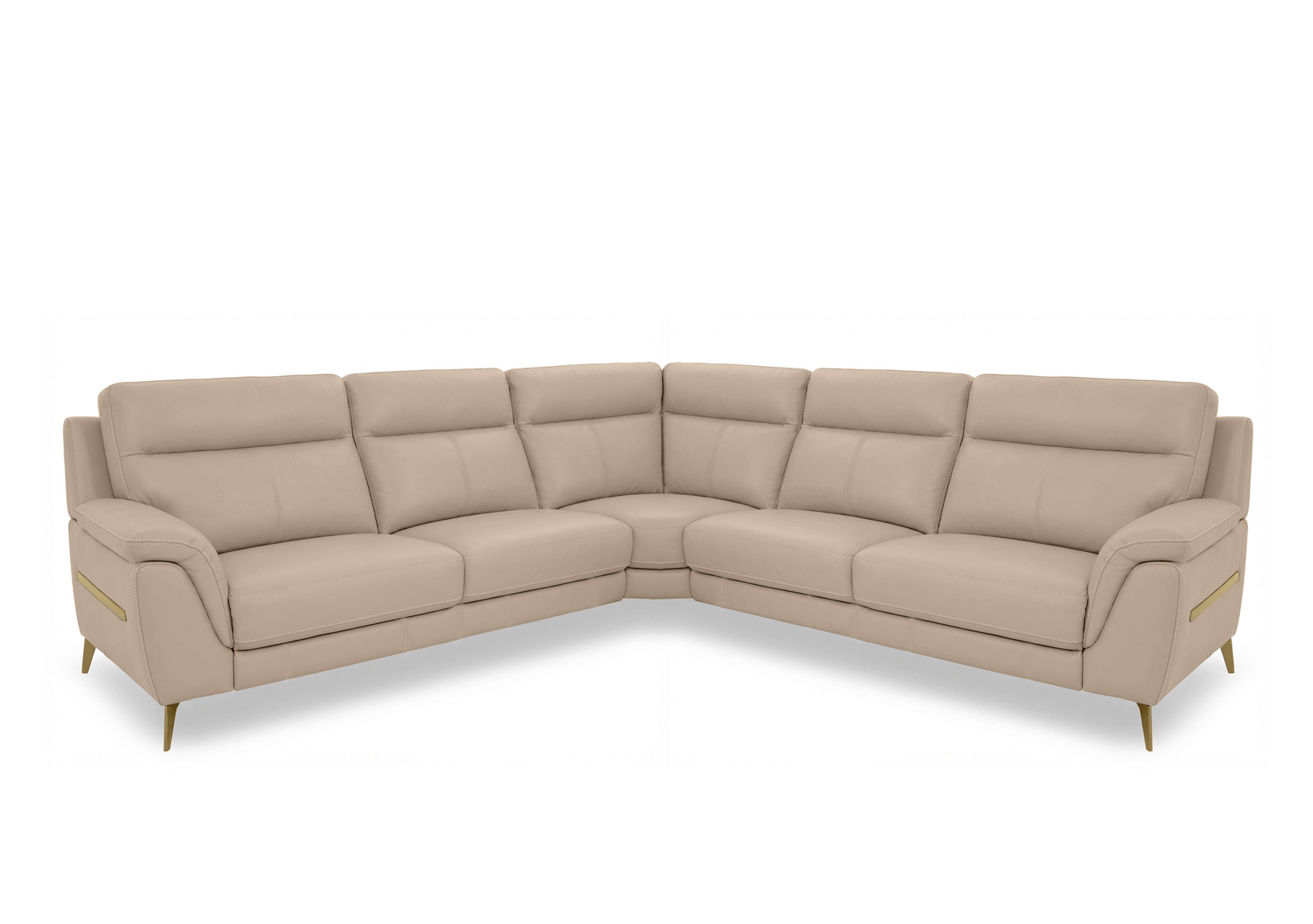 Eclipse Large Leather Corner Sofa in Nw-039c Pebble Br on Furniture Village