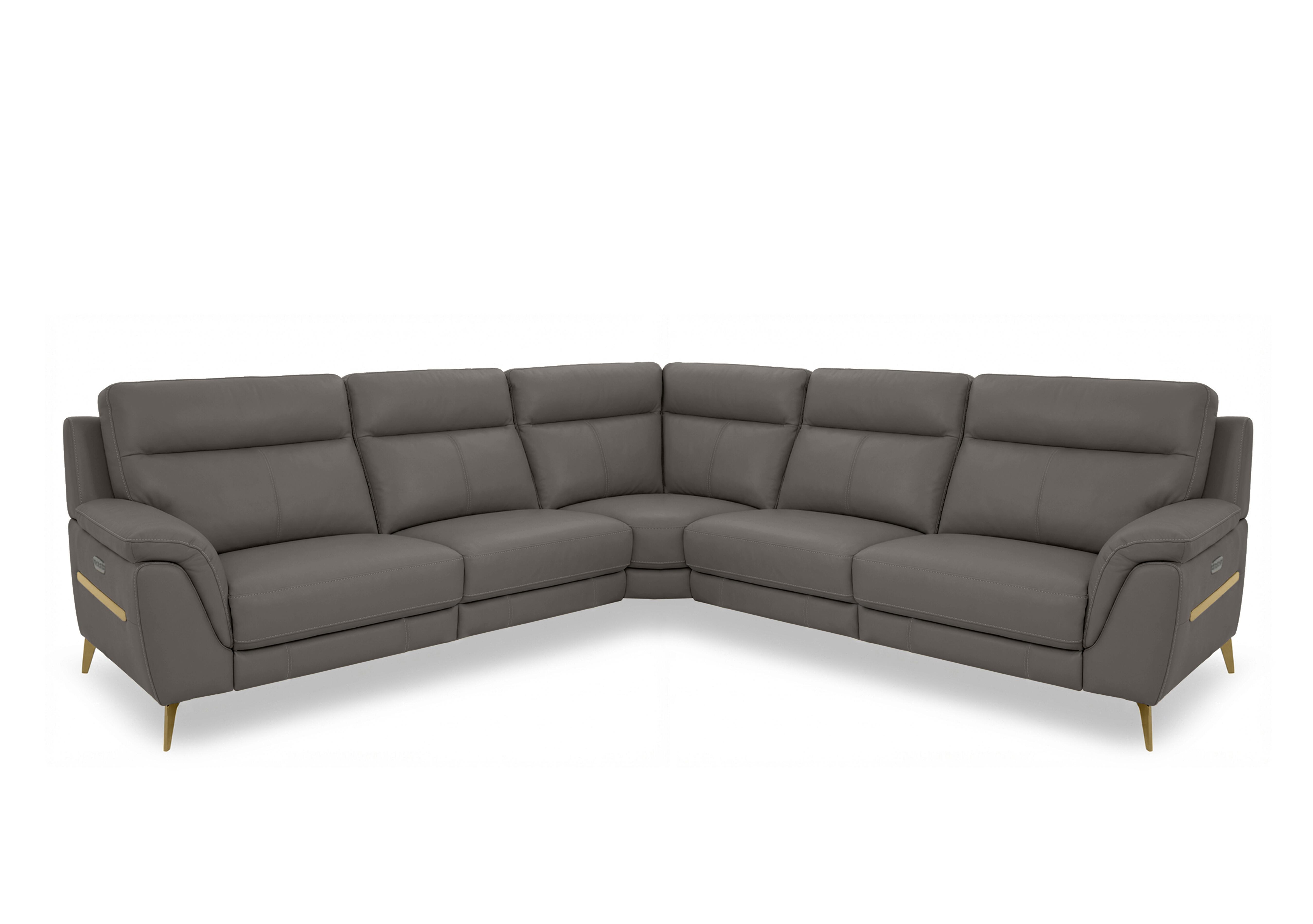 Eclipse Large Leather Corner Sofa in Nw-042e Elephant Br on Furniture Village