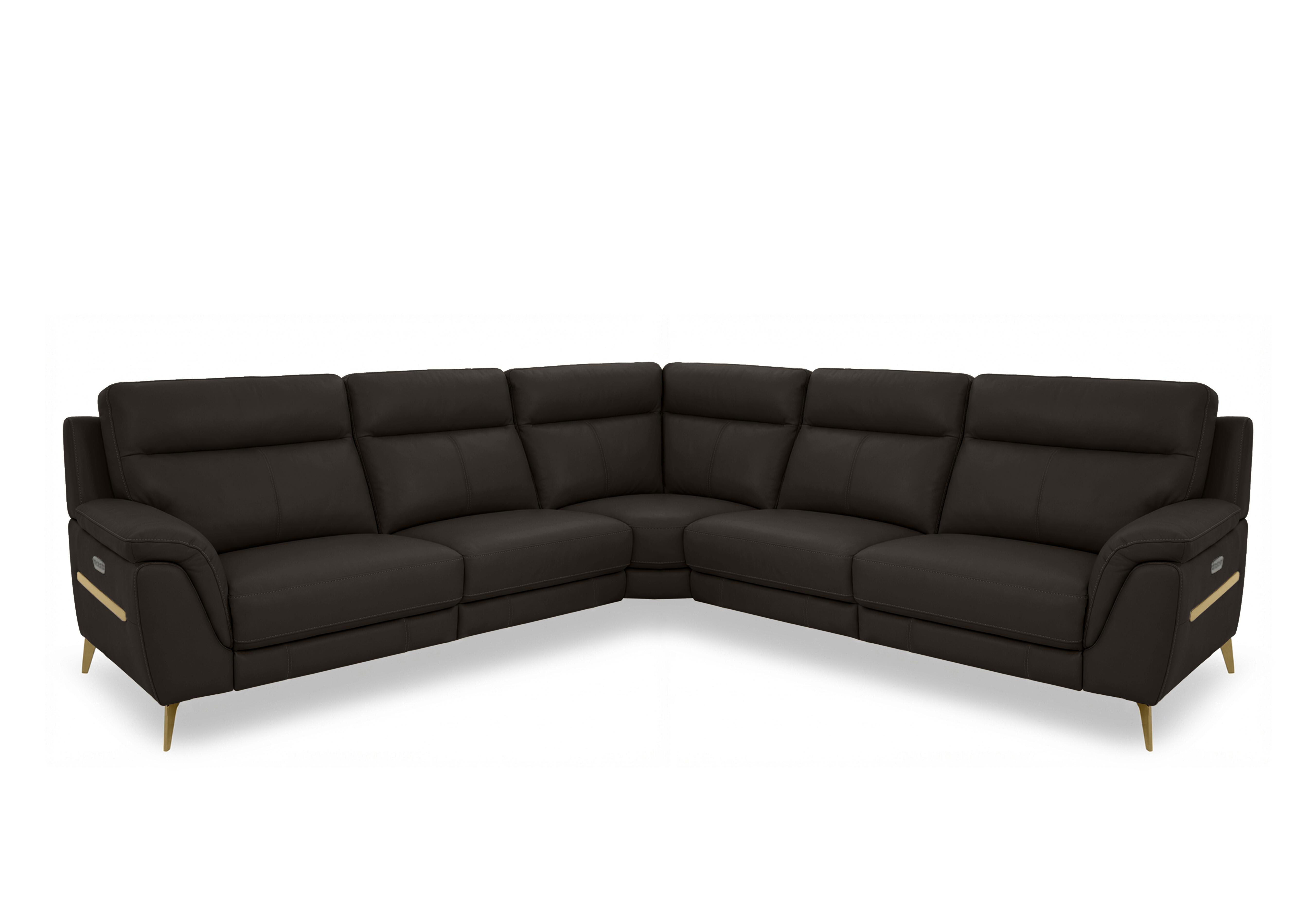 Eclipse Large Leather Corner Sofa in Nw-1748 Dk Choco Br on Furniture Village