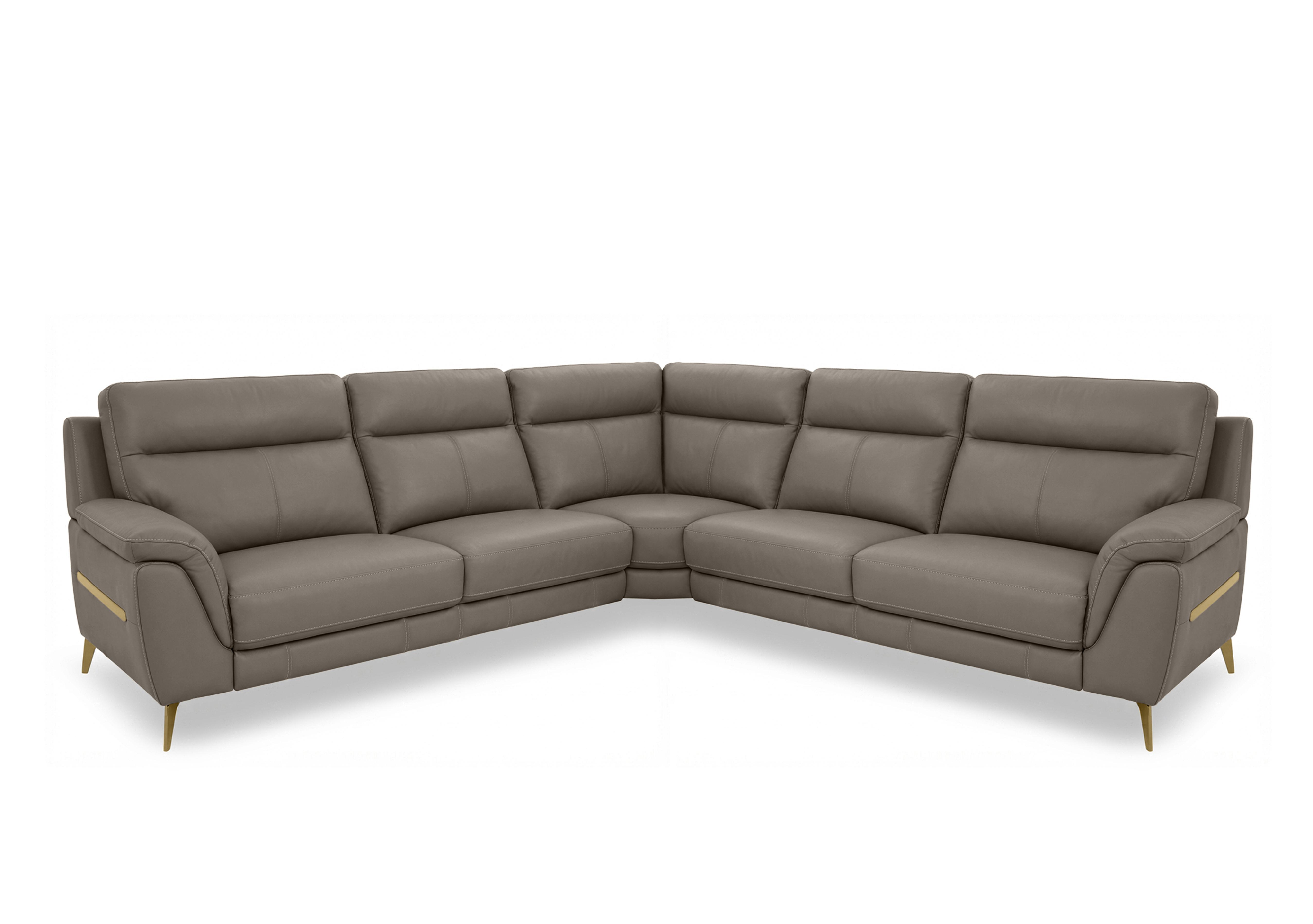 Eclipse Large Leather Corner Sofa in Nw-513e Pine Bark Br on Furniture Village