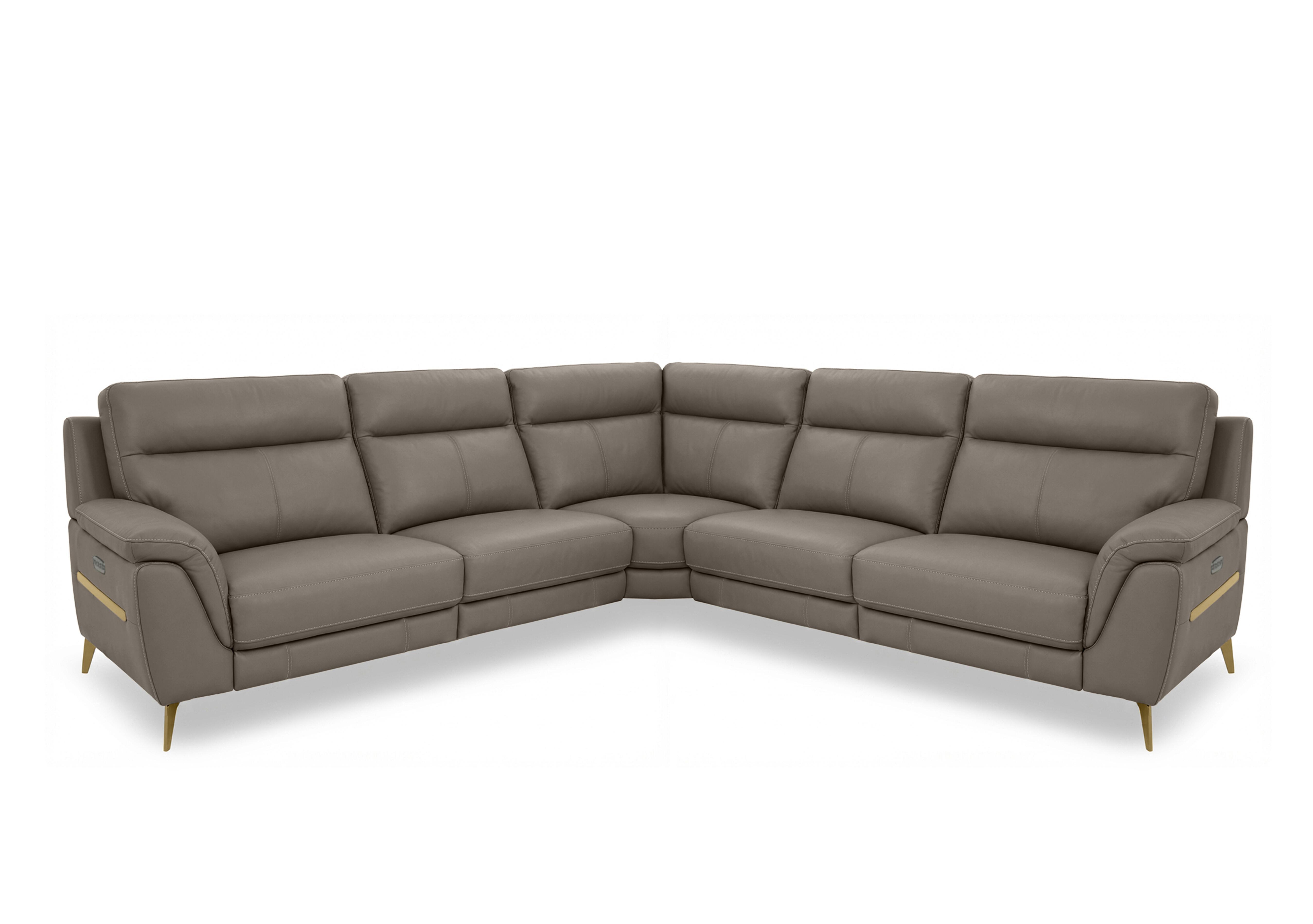 Eclipse Large Leather Corner Sofa in Nw-513e Pine Bark Br on Furniture Village
