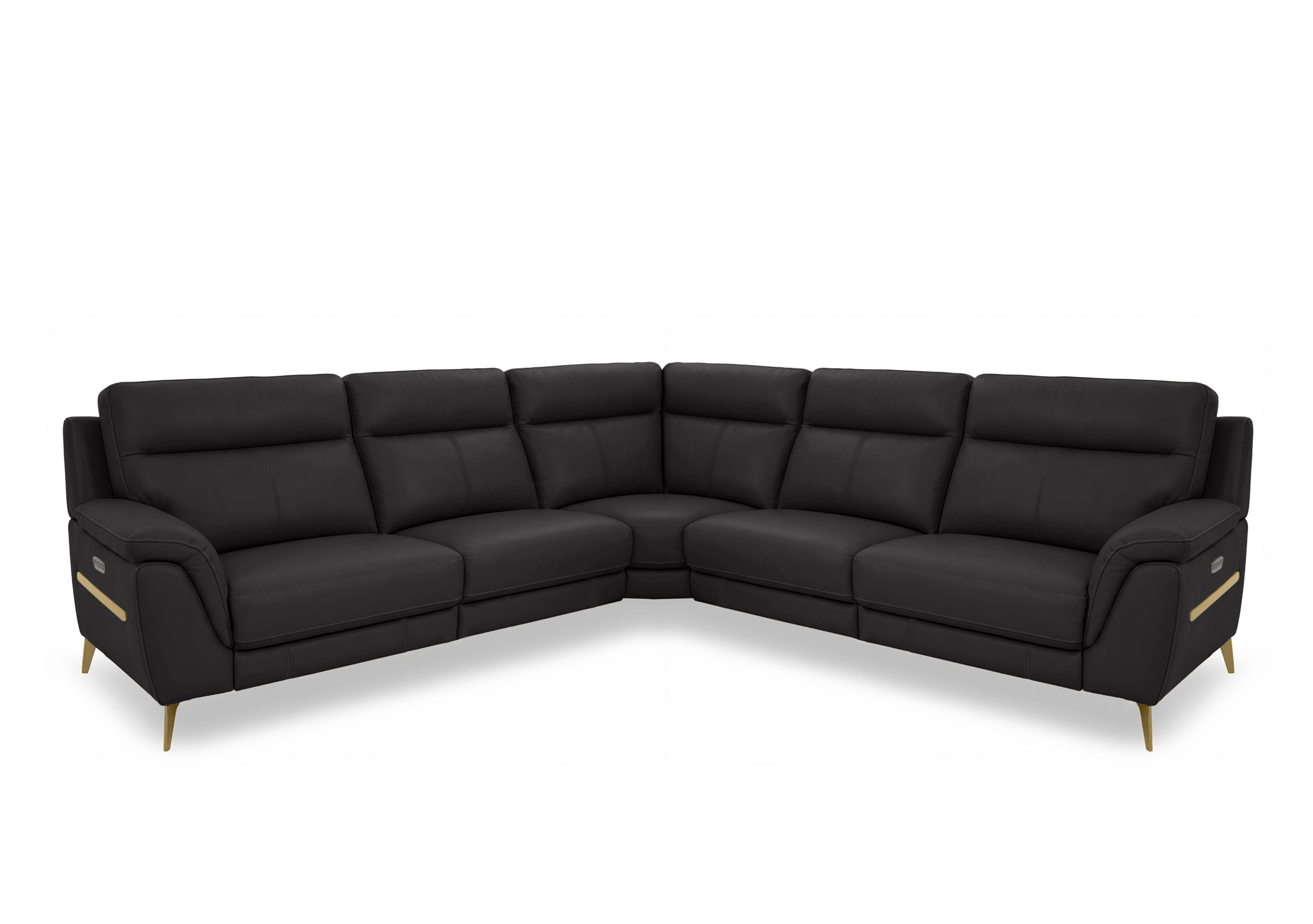 Eclipse Large Leather Corner Sofa in Nw-517e Shale Grey Br on Furniture Village